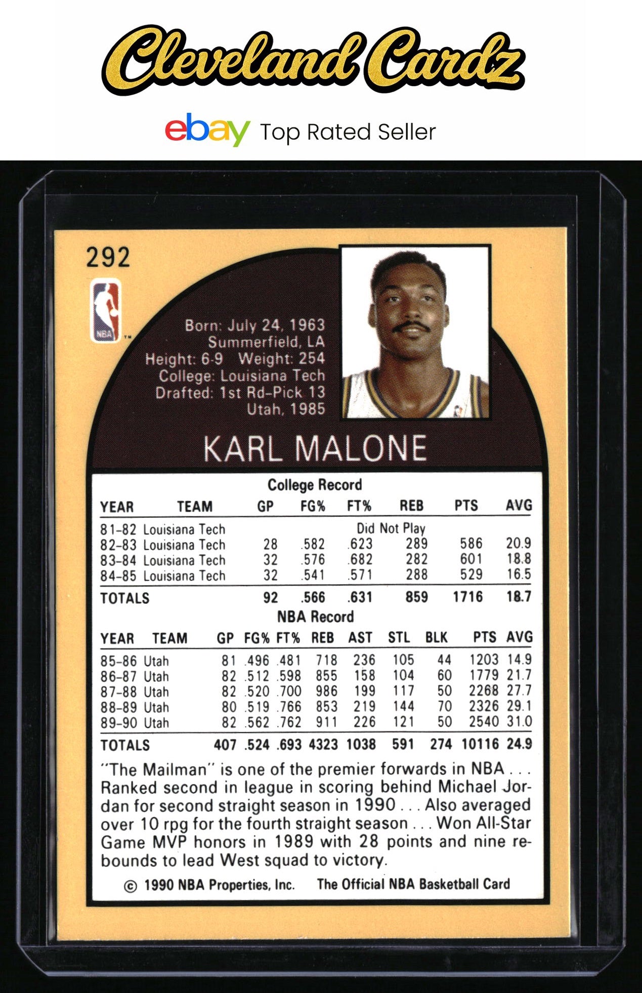 1990-91 Hoops #292 Karl Malone