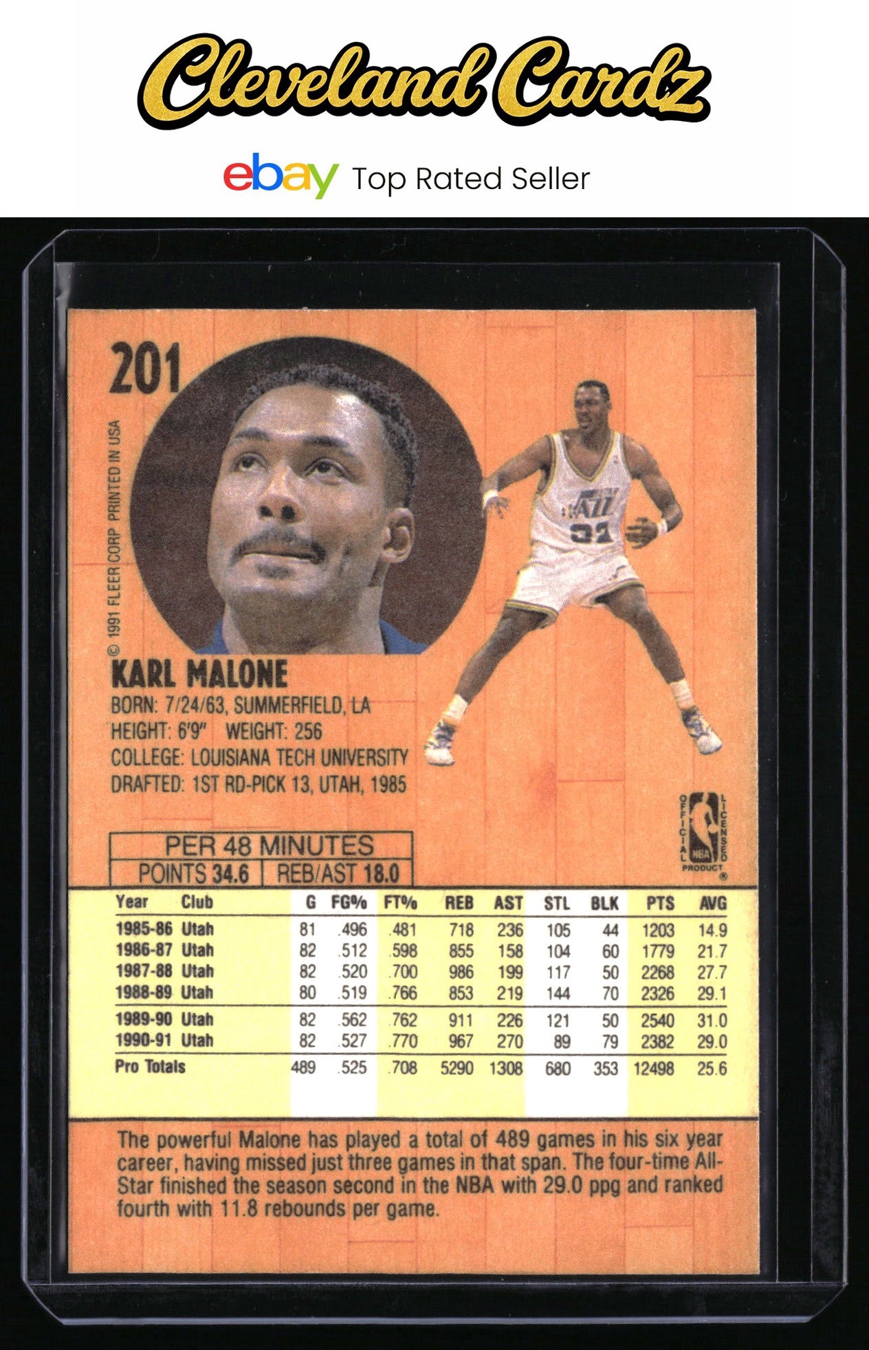 1991-92 Fleer #201 Karl Malone