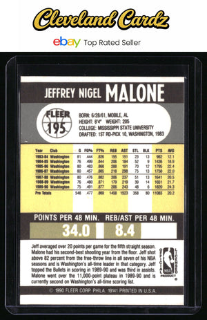 1990-91 Fleer #195 Jeff Malone