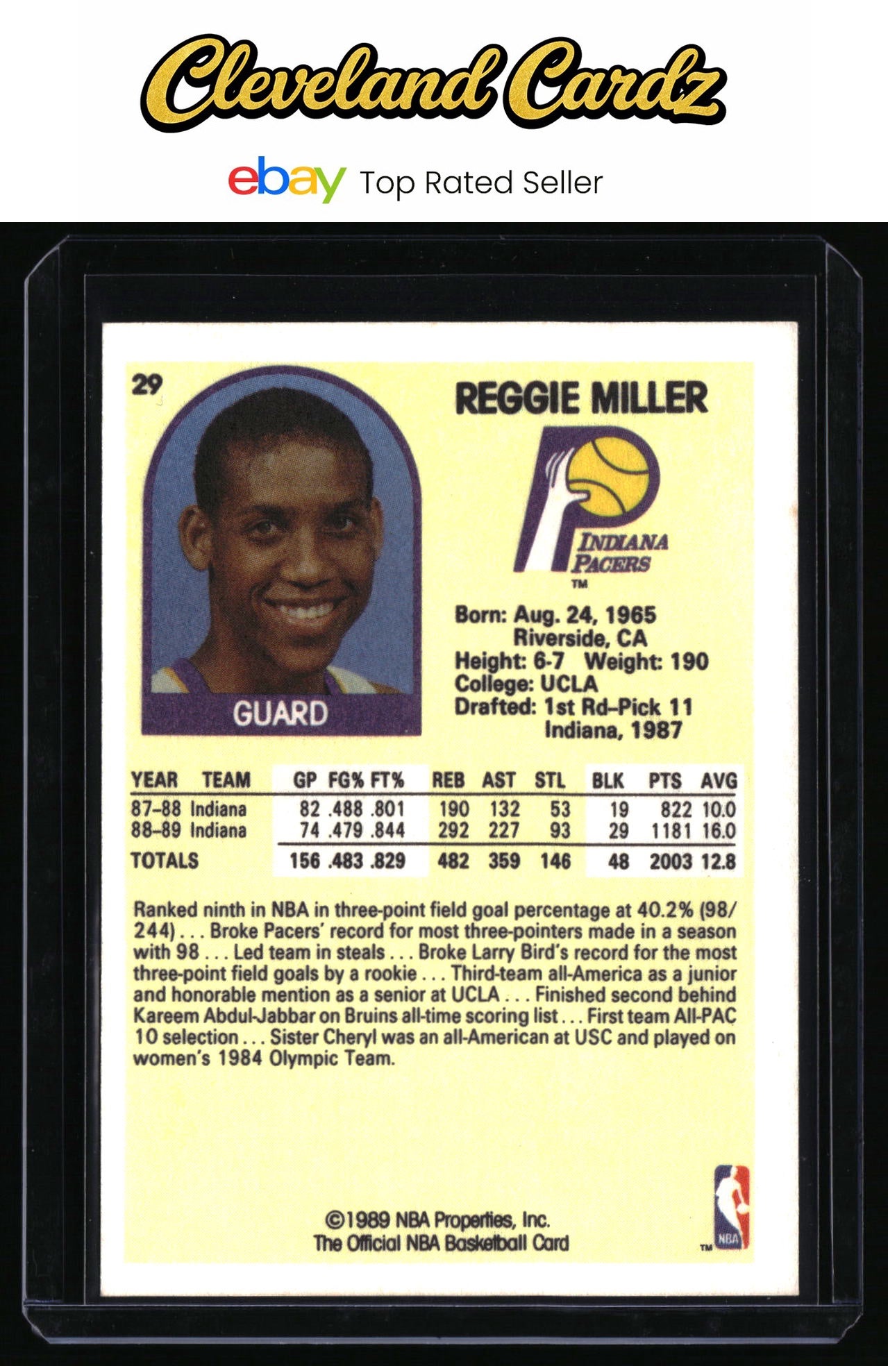1989-90 Hoops #29 Reggie Miller