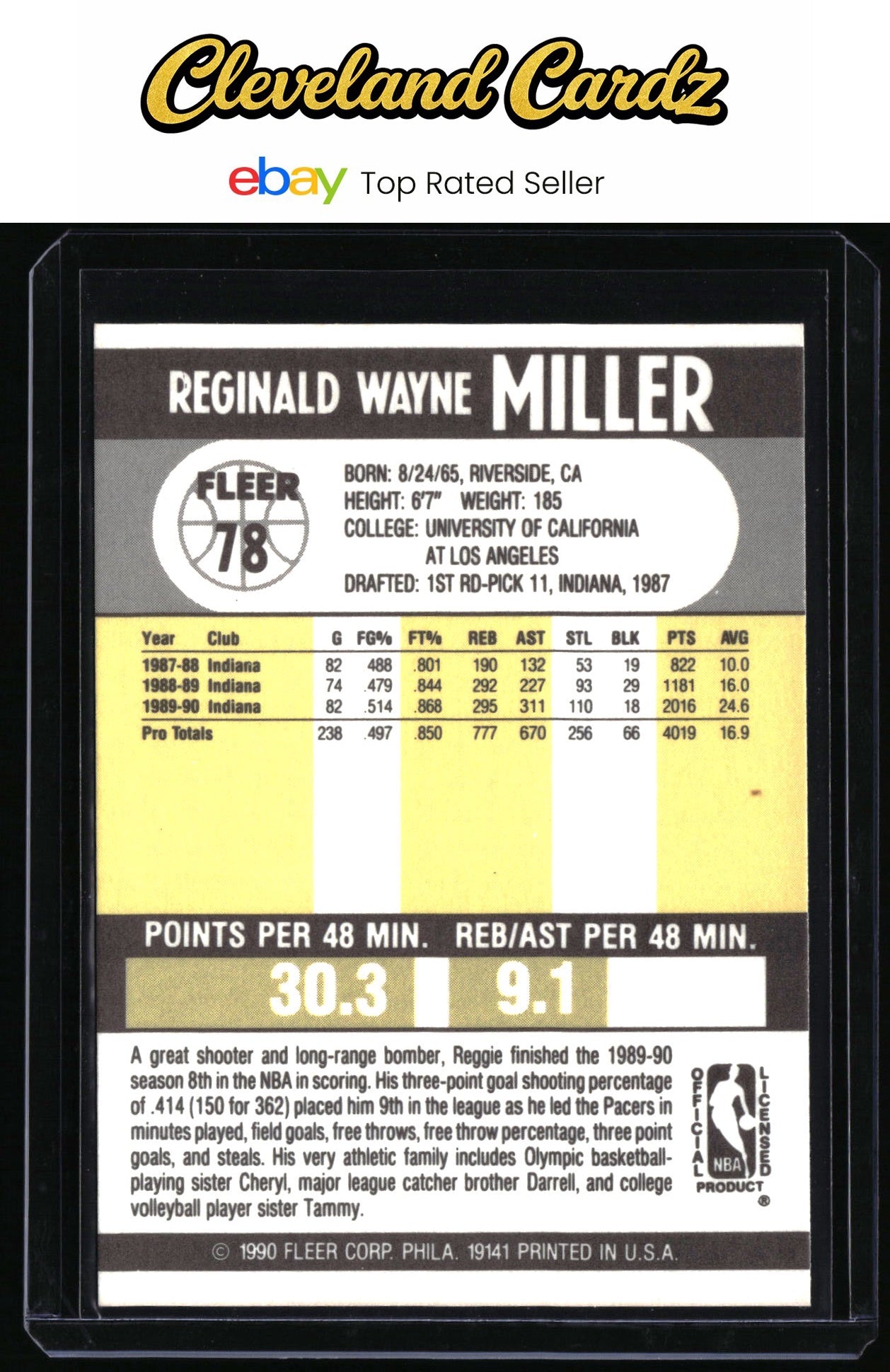 1990-91 Fleer #78 Reggie Miller