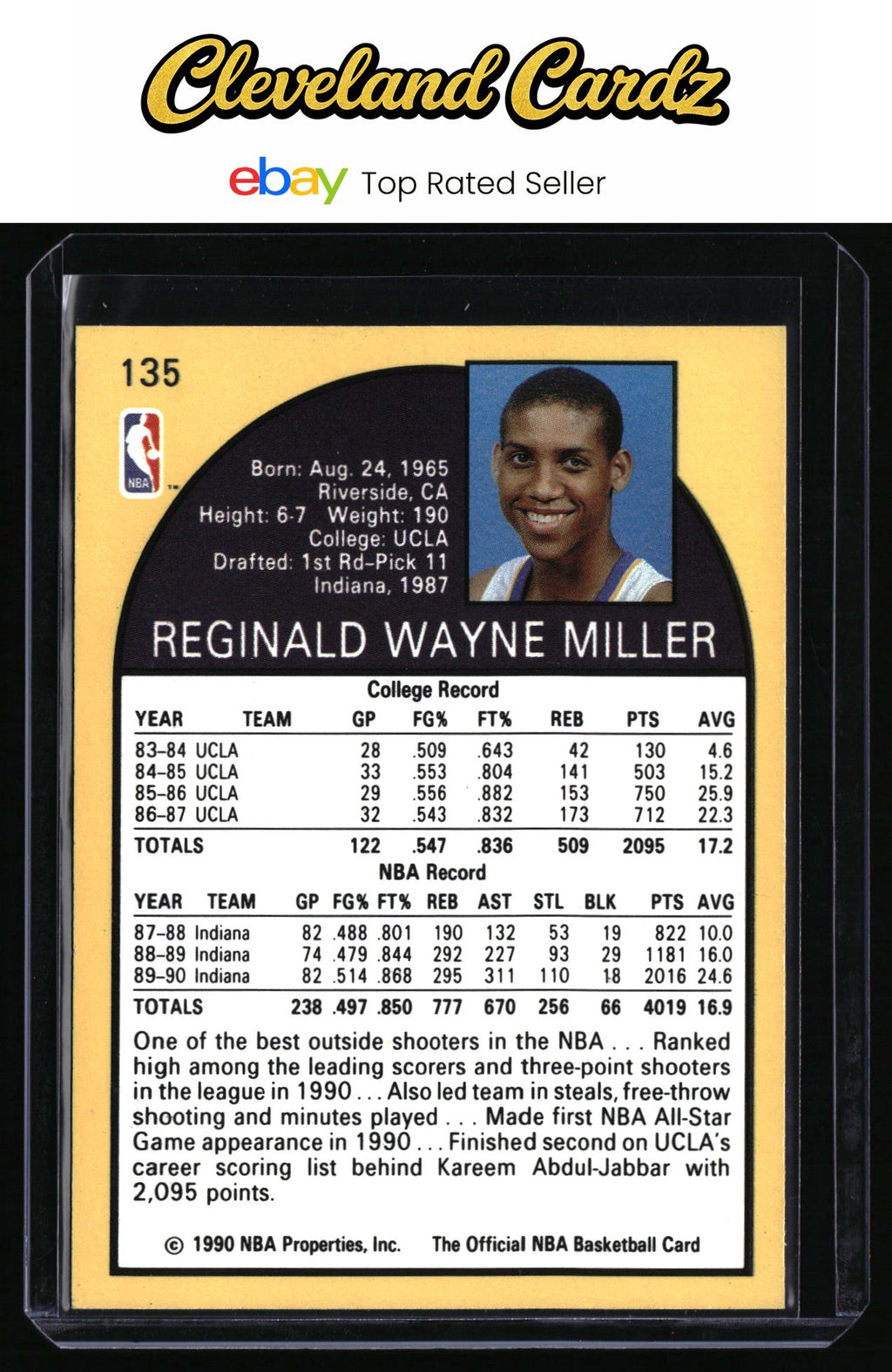 1990-91 Hoops #135 Reggie Miller