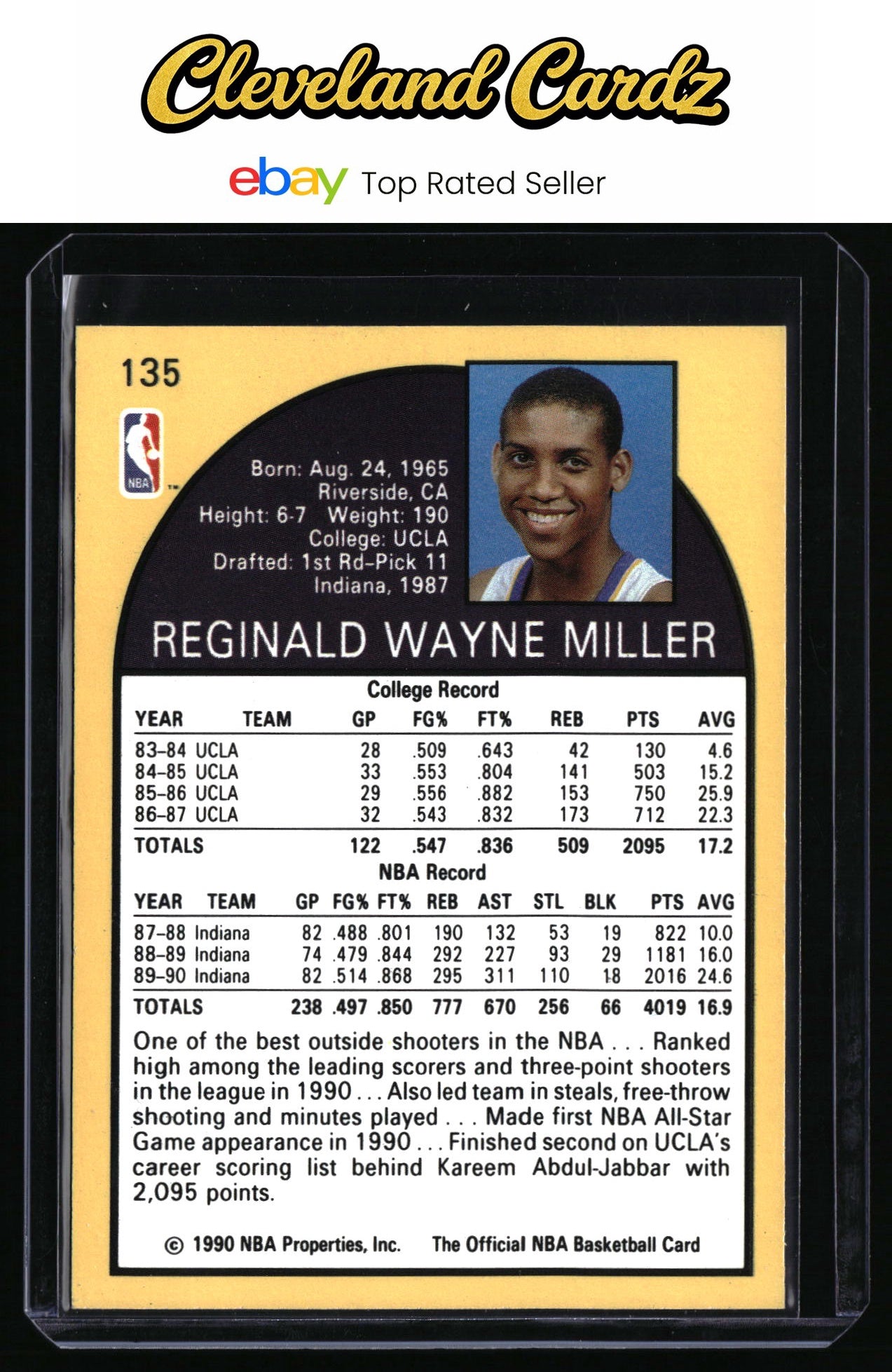 1990-91 Hoops #135 Reggie Miller