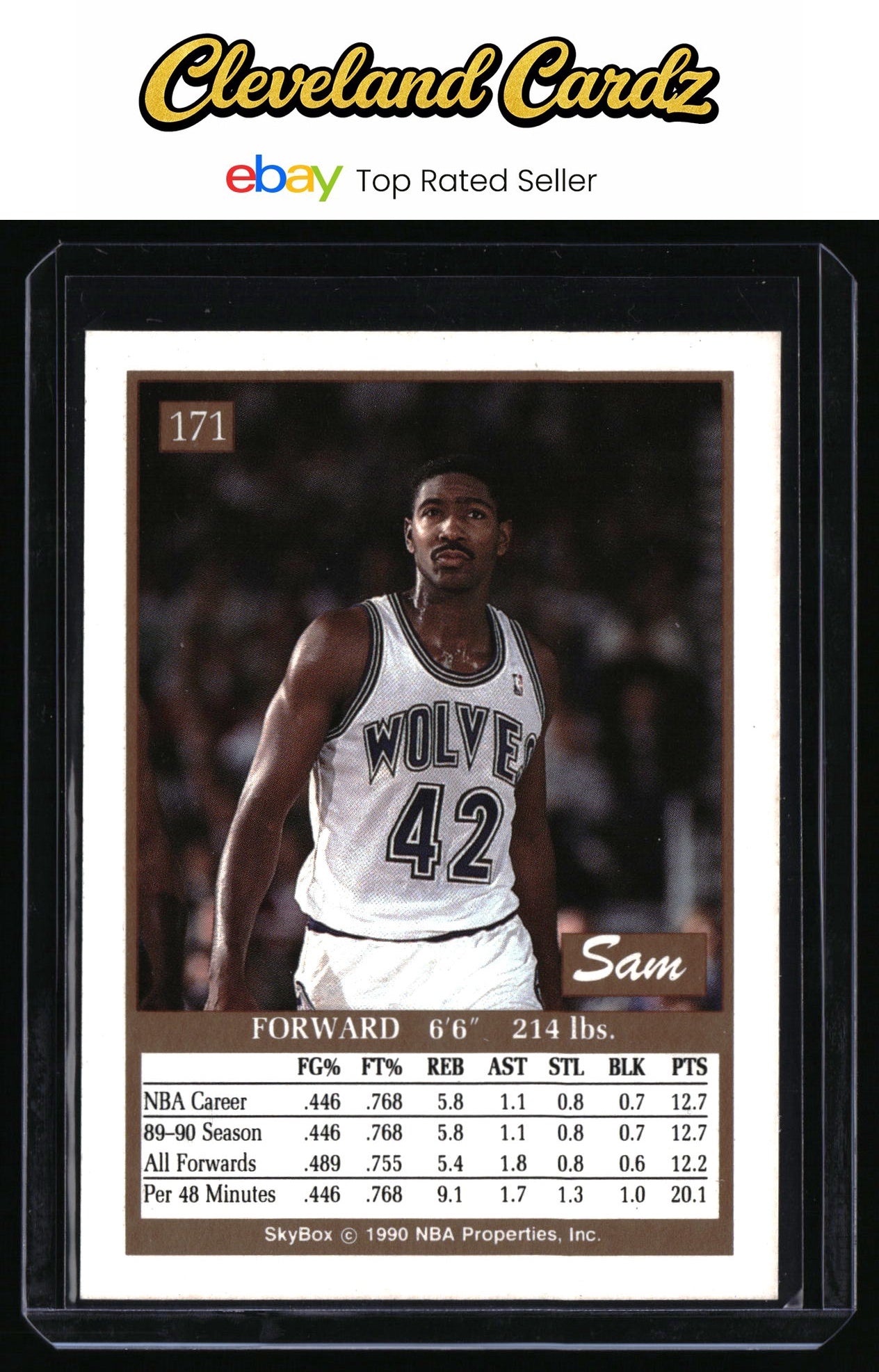 1990-91 SkyBox #171 Sam Mitchell RC