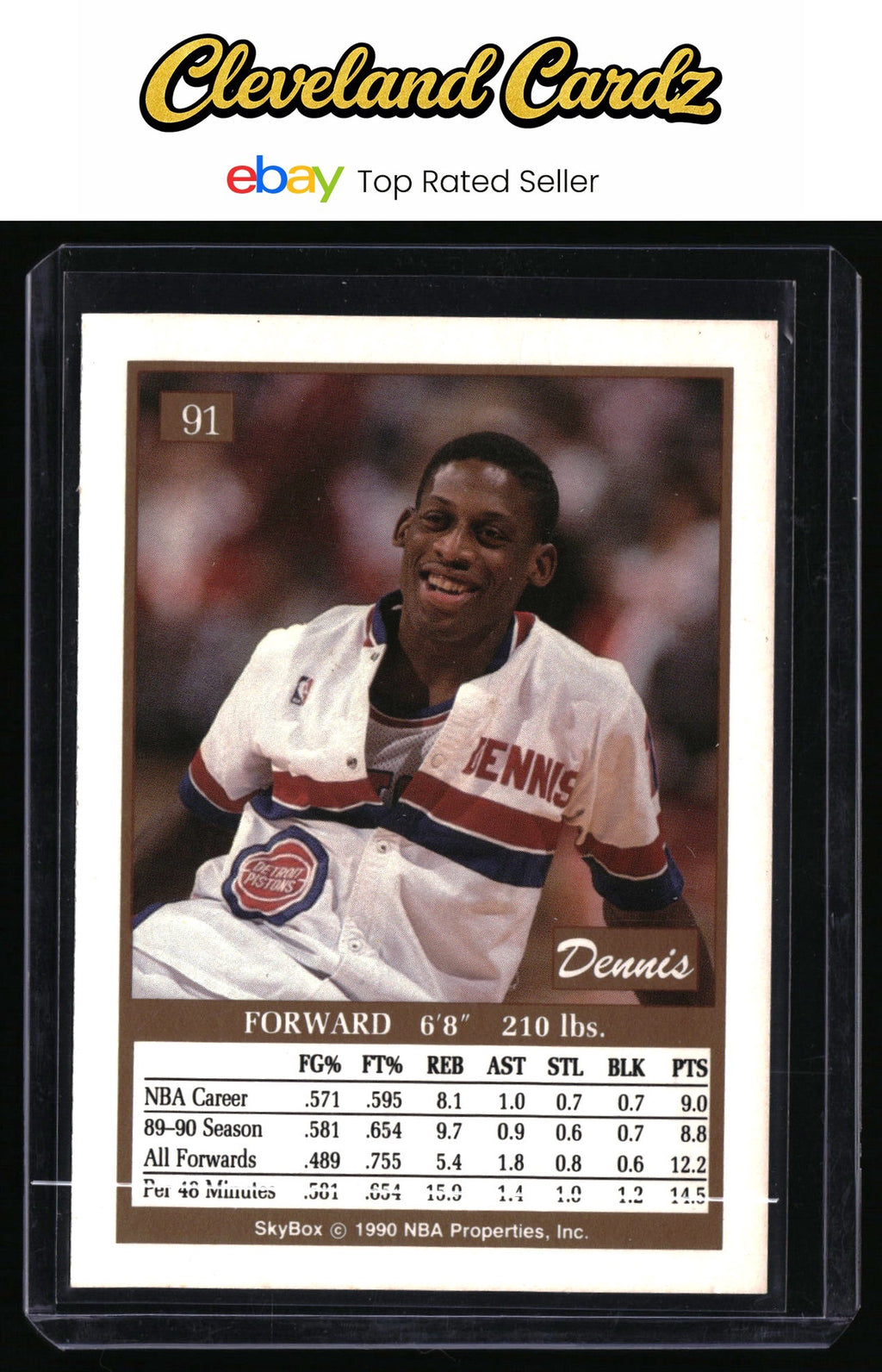 1990-91 SkyBox #91 Dennis Rodman