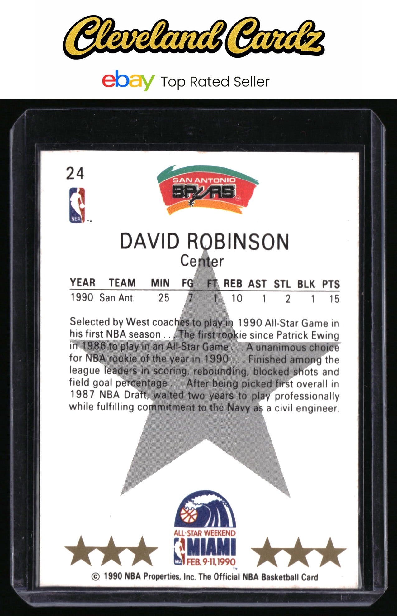 1990-91 Hoops #24 David Robinson