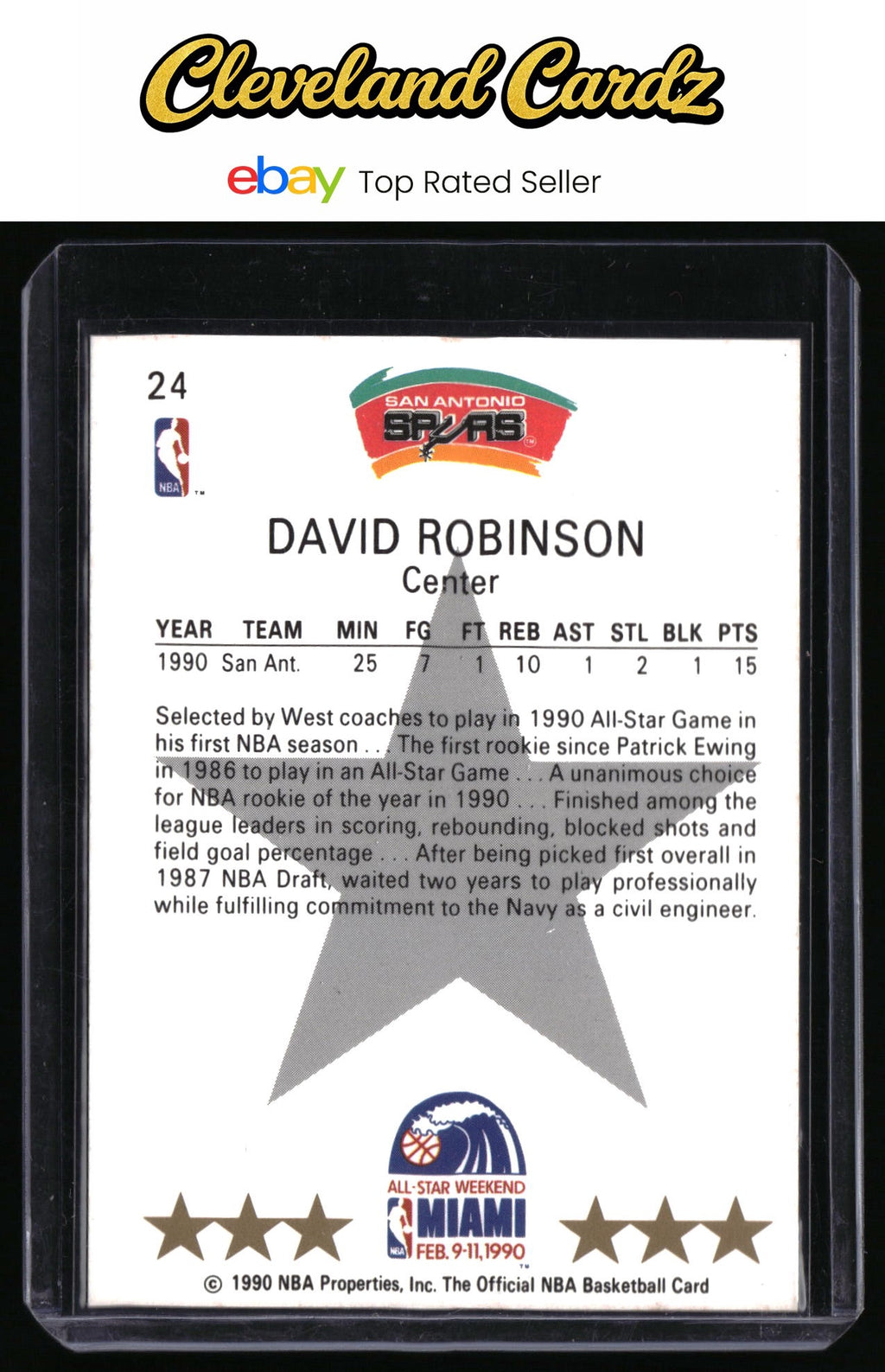 1990-91 Hoops #24 David Robinson