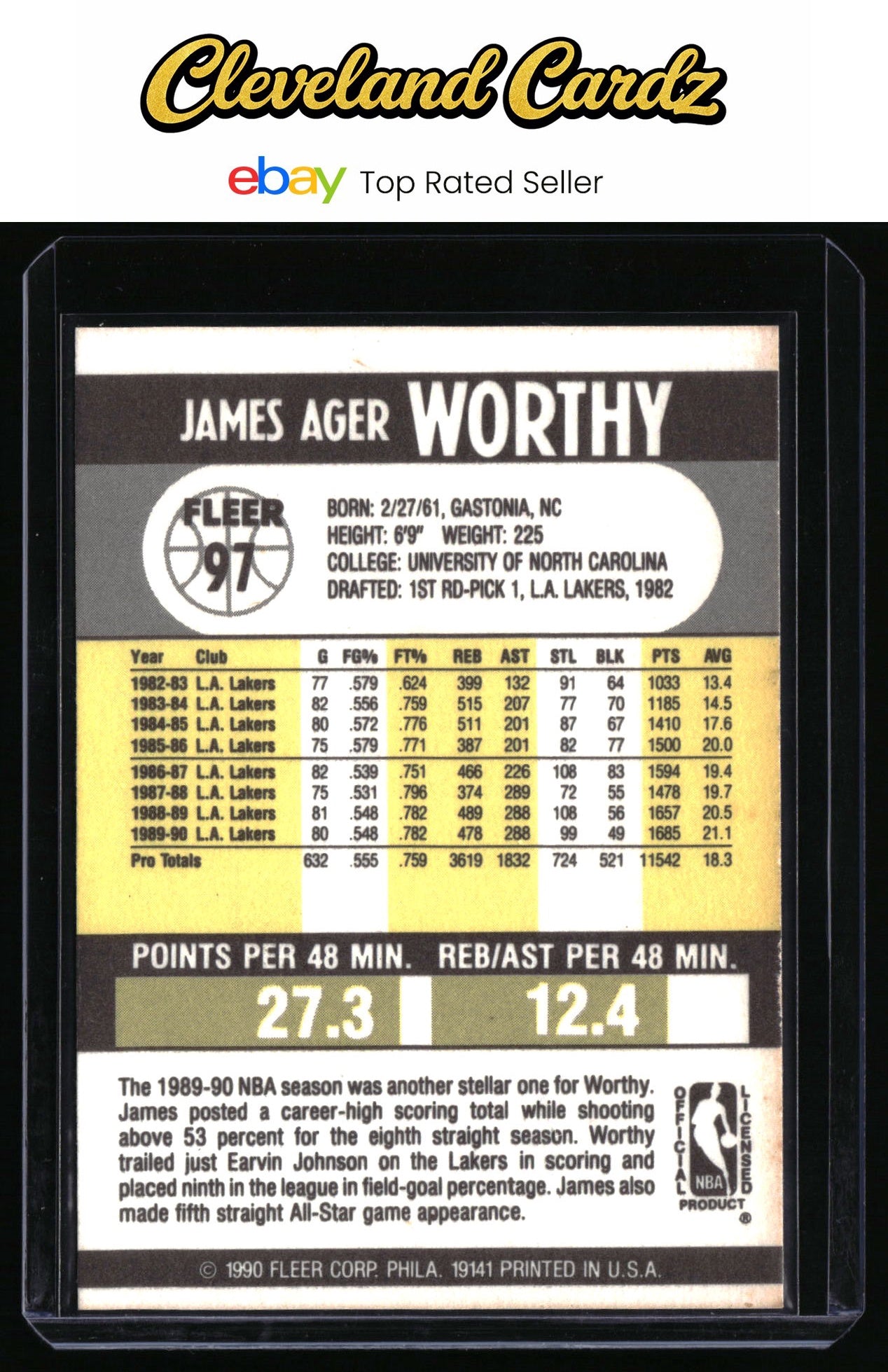 1990-91 Fleer #97 James Worthy
