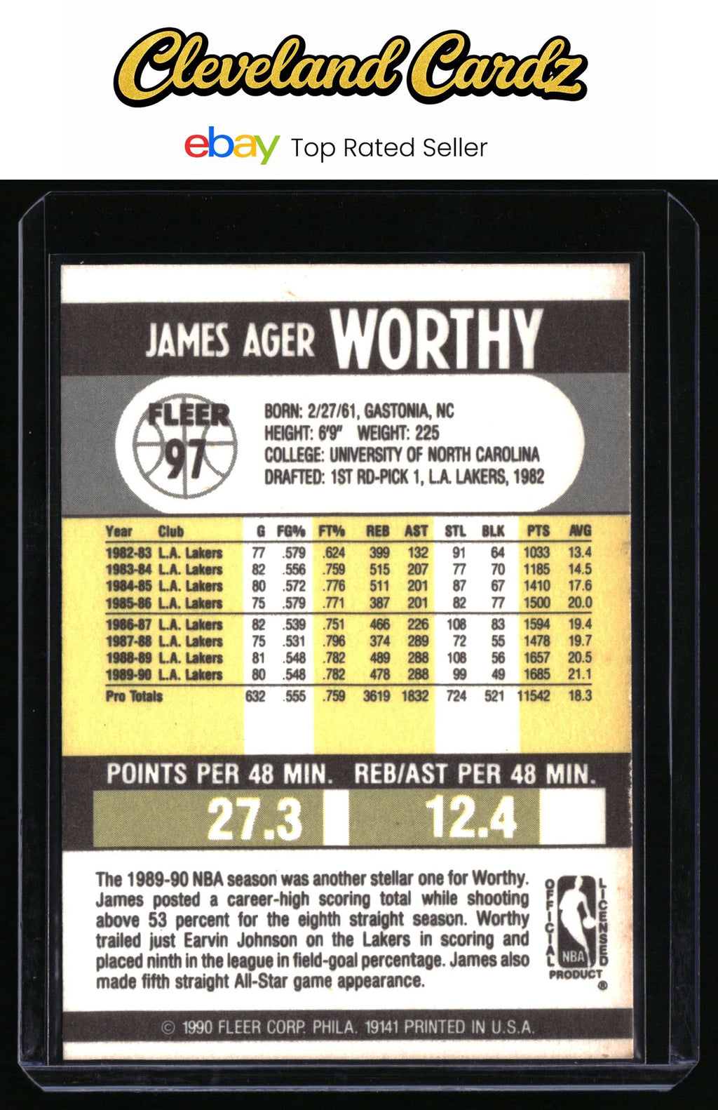1990-91 Fleer #97 James Worthy