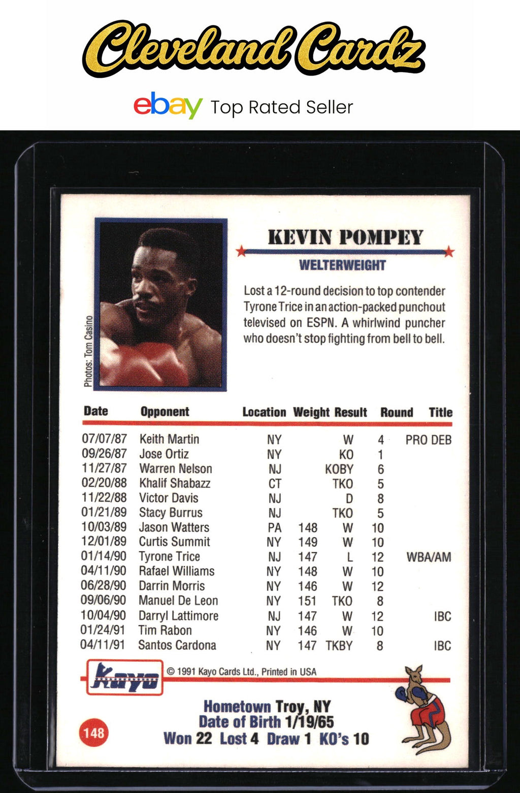 1991 Kayo #148 Kevin Pompey