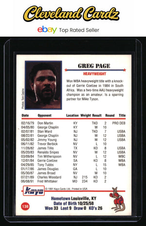 1991 Kayo #138 Greg Page