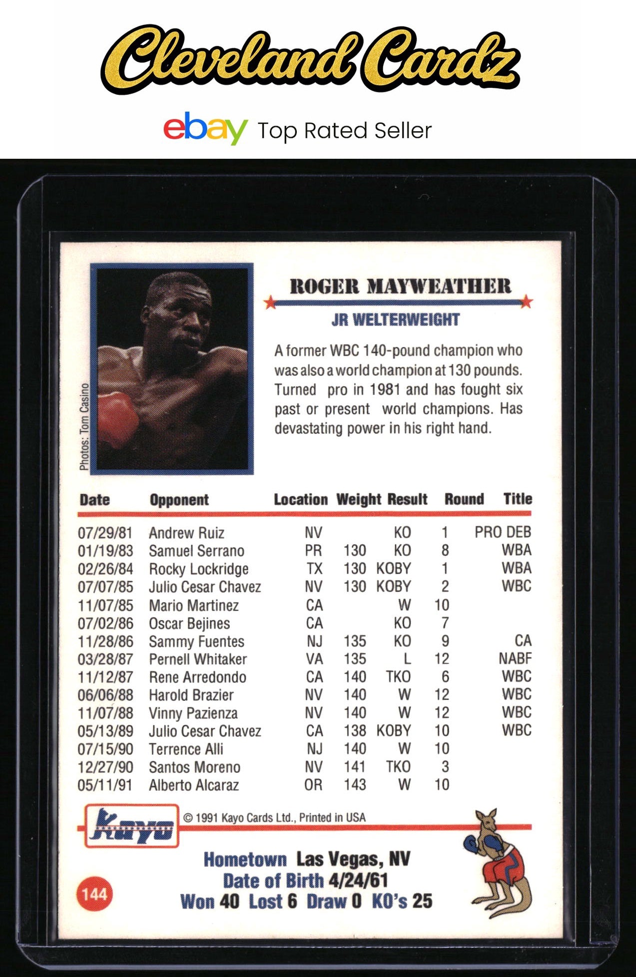 1991 Kayo #144 Roger Mayweather