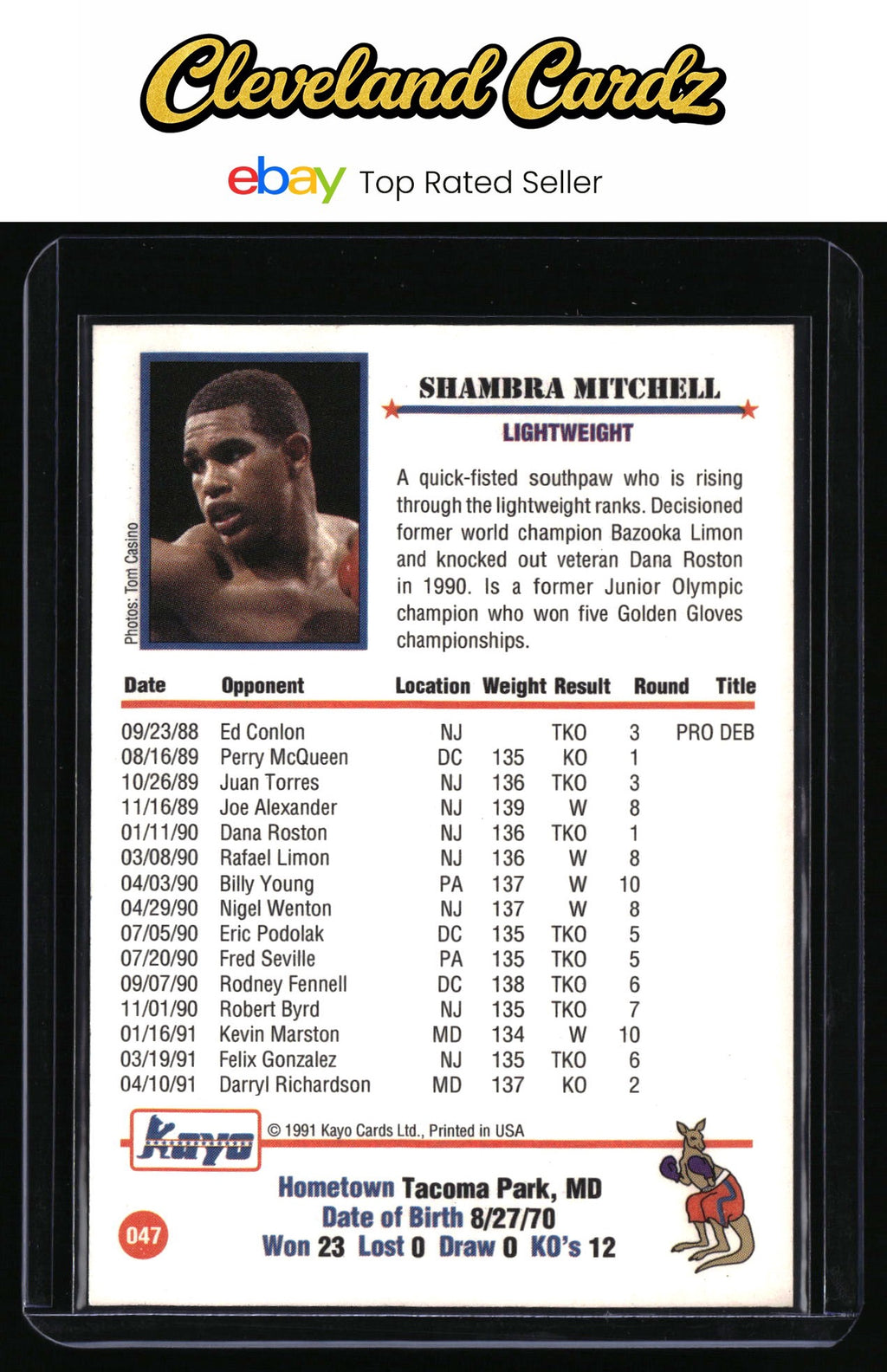 1991 Kayo #047 Sharmba Mitchell
