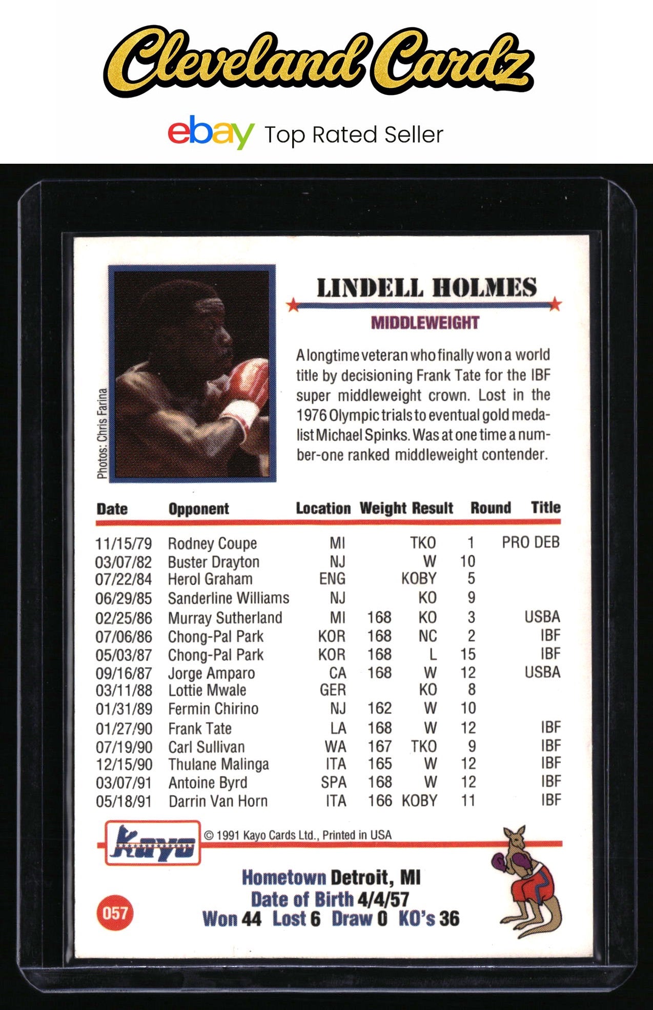 1991 Kayo #057 Lindell Holmes
