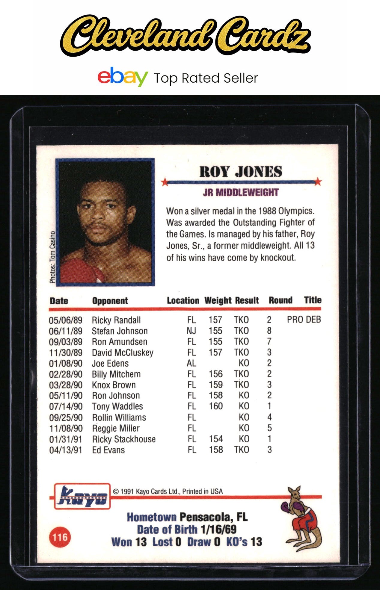 1991 Kayo #116 Roy Jones RC