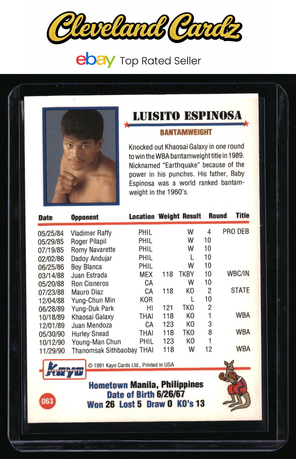 1991 Kayo #063 Luisito Espinosa