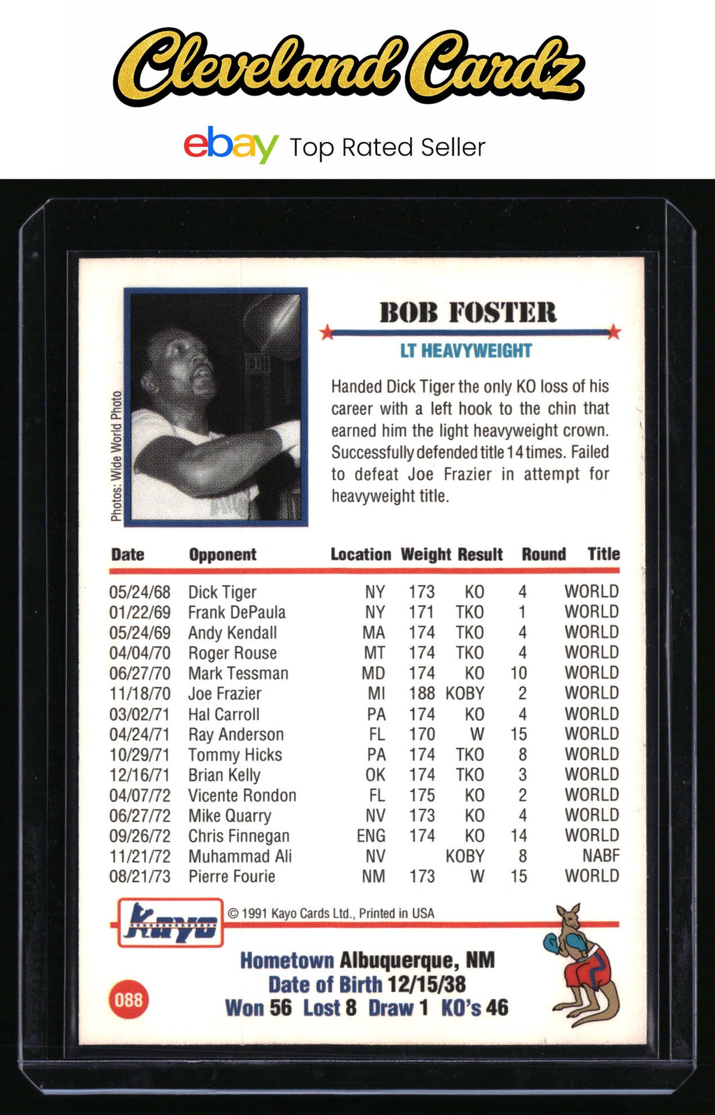 1991 Kayo #088 Bob Foster