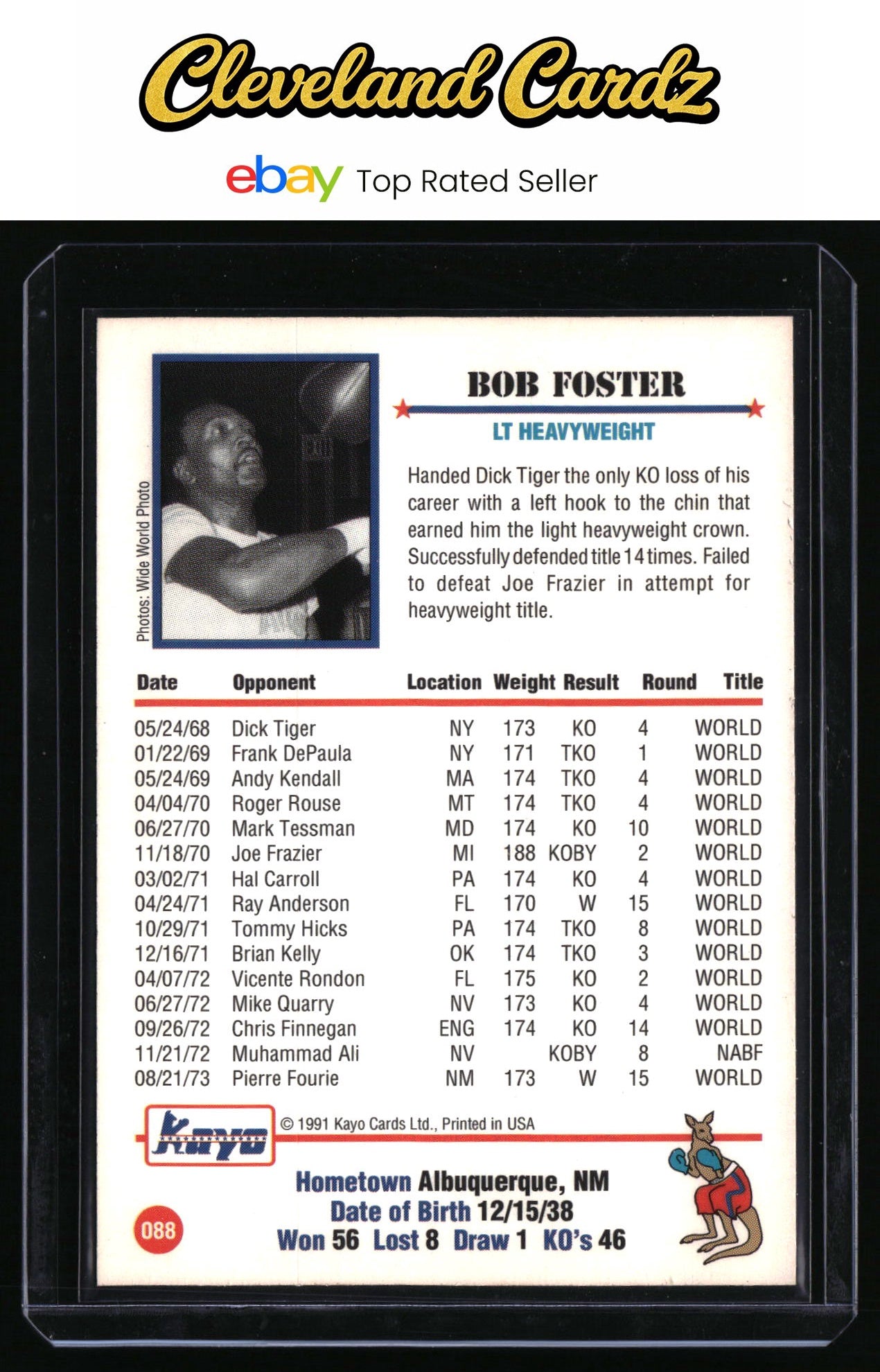 1991 Kayo #088 Bob Foster