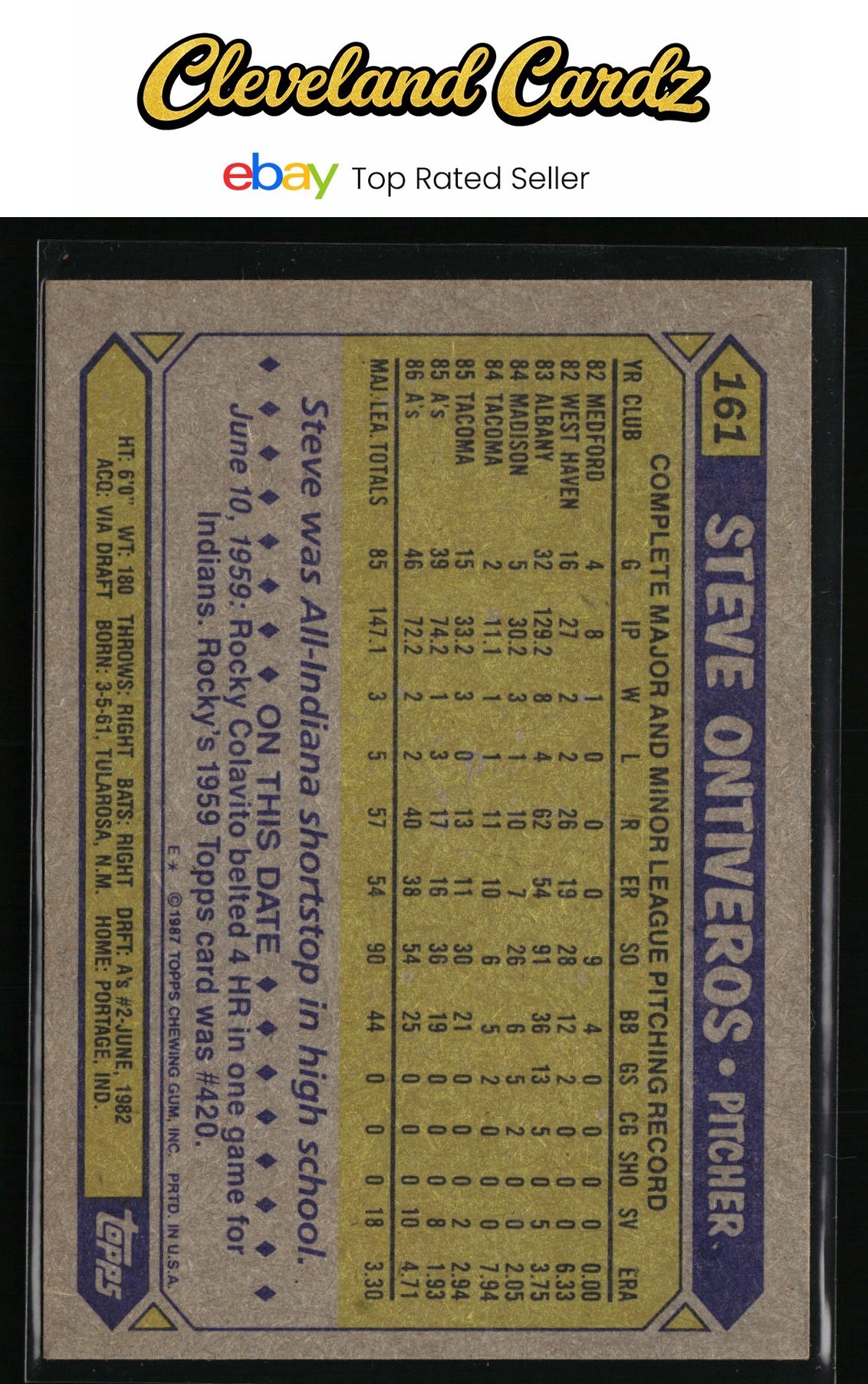1987 Topps #161 Steve Ontiveros