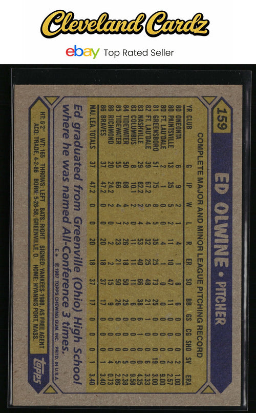 1987 Topps #159 Ed Olwine RC