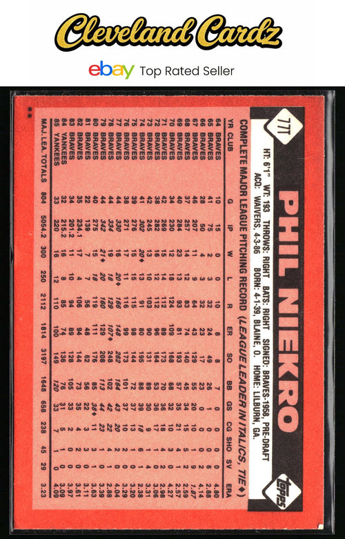 1986 Topps Traded #77T Phil Niekro