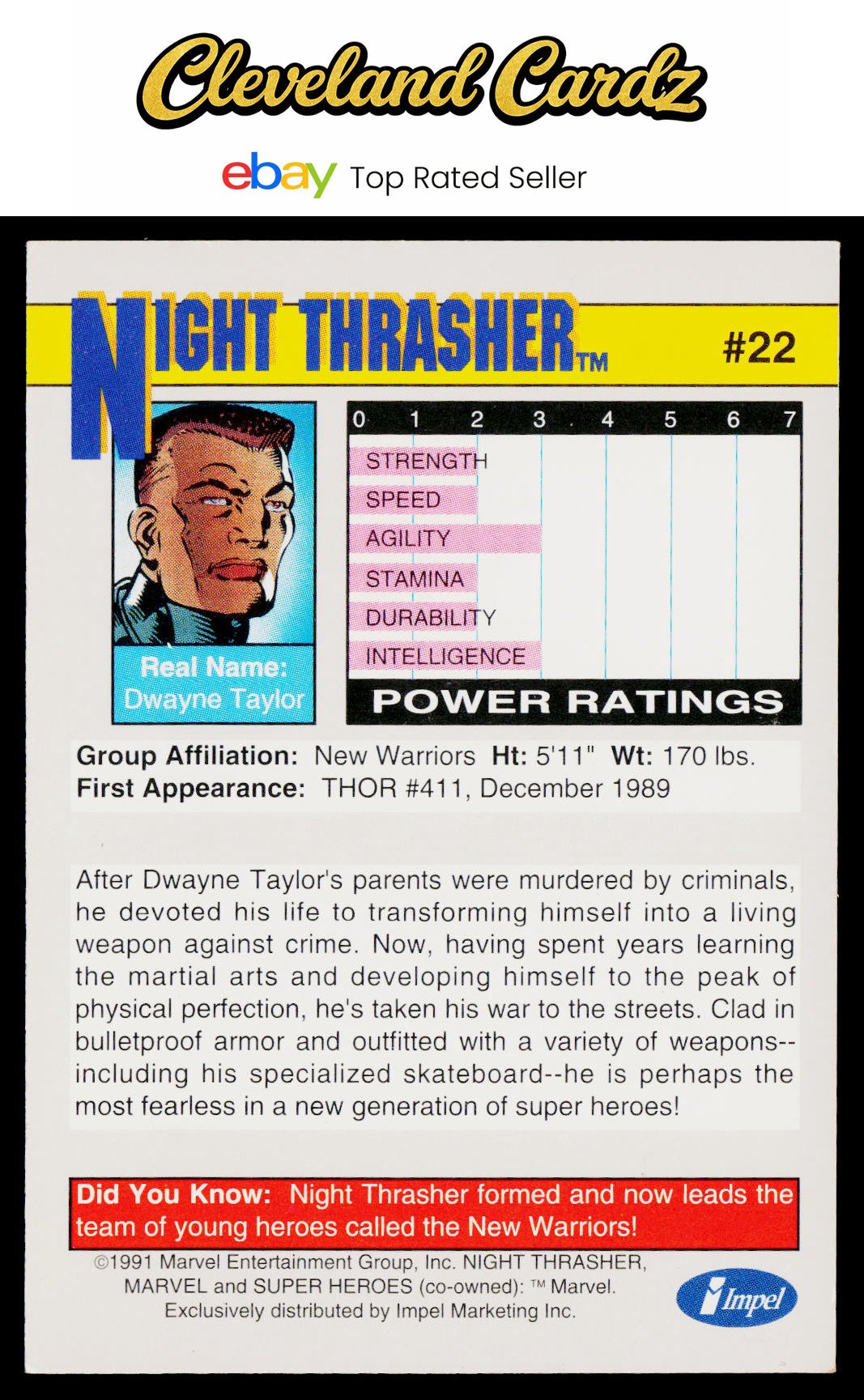 1991 Impel Marvel Universe II #22 Night Thrasher