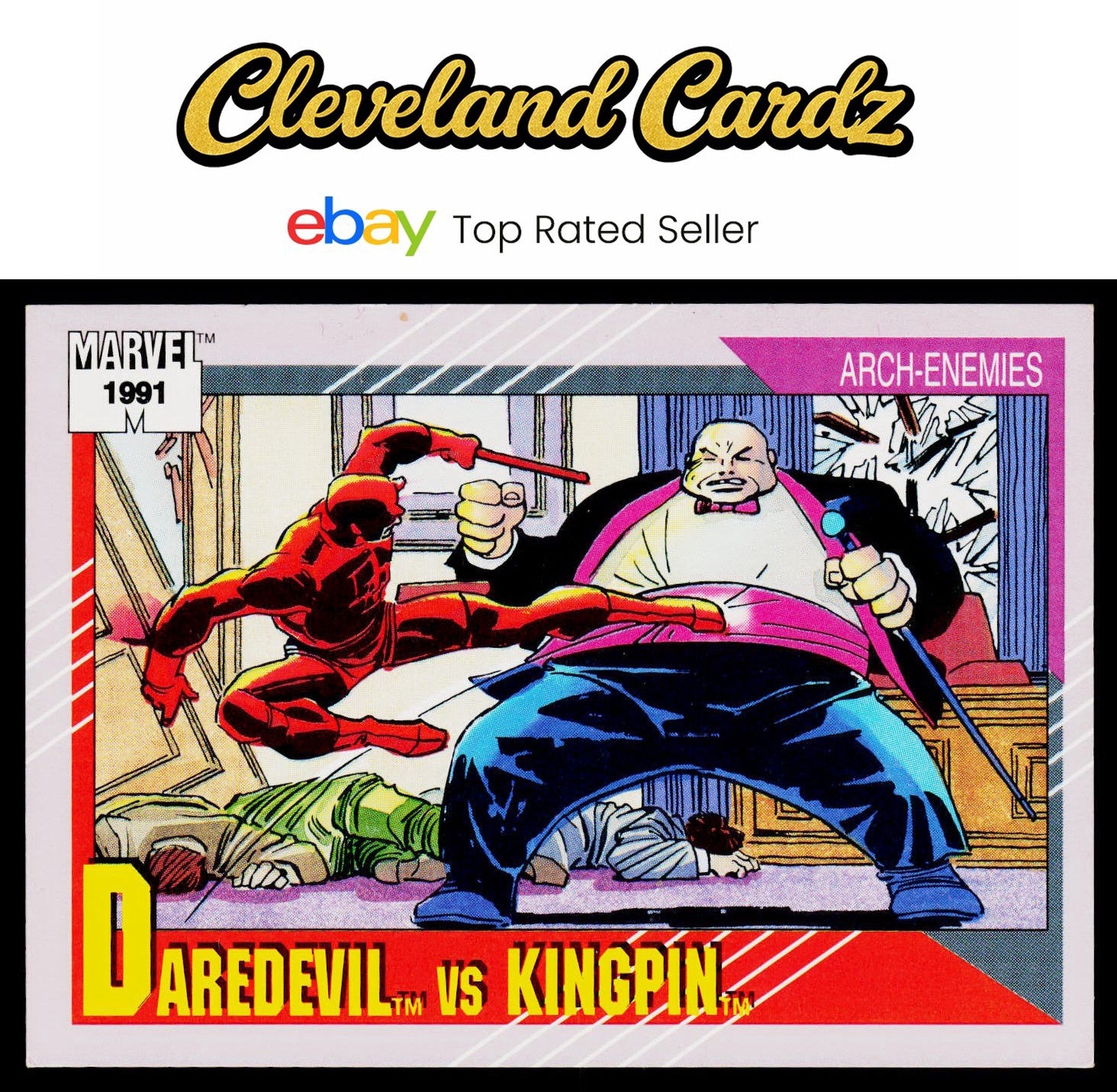 1991 Impel Marvel Universe II #126 Daredevil vs. Kingpin
