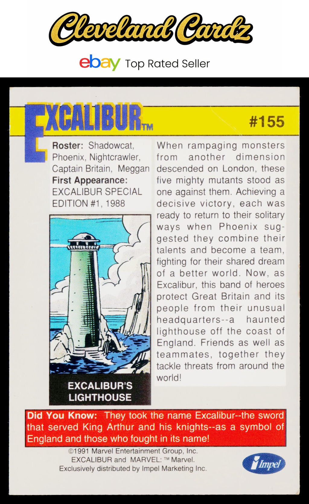 1991 Impel Marvel Universe II #155 Excalibur