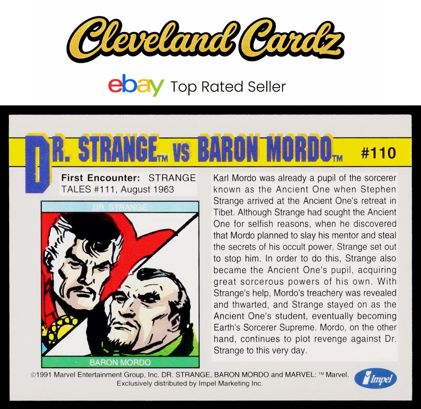 1991 Impel Marvel Universe II #110 Dr. Strange vs. Baron Mordo