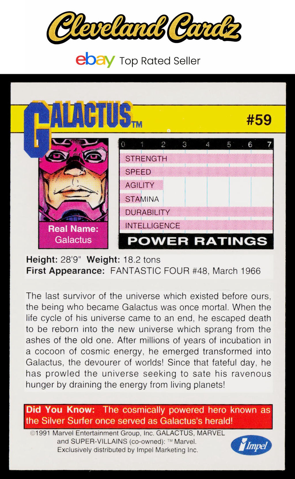 1991 Impel Marvel Universe II #59 Galactus