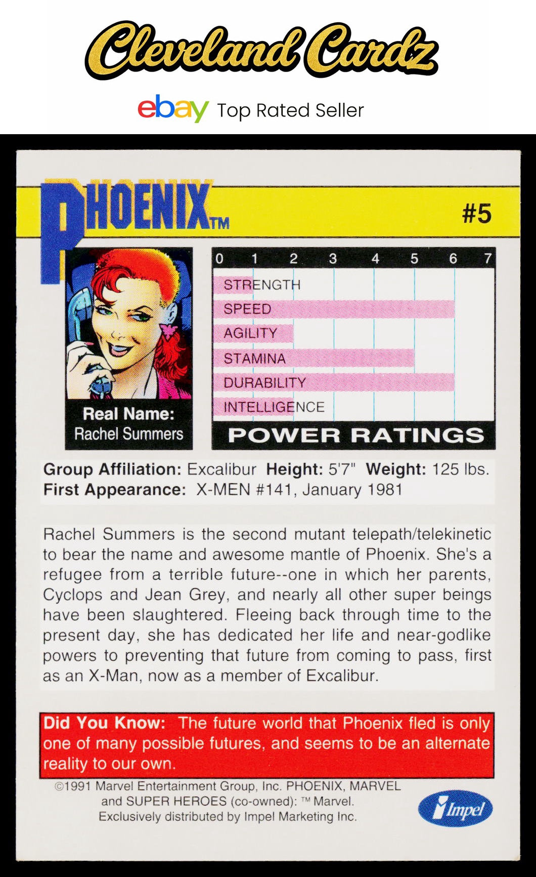 1991 Impel Marvel Universe II #5b Phoenix