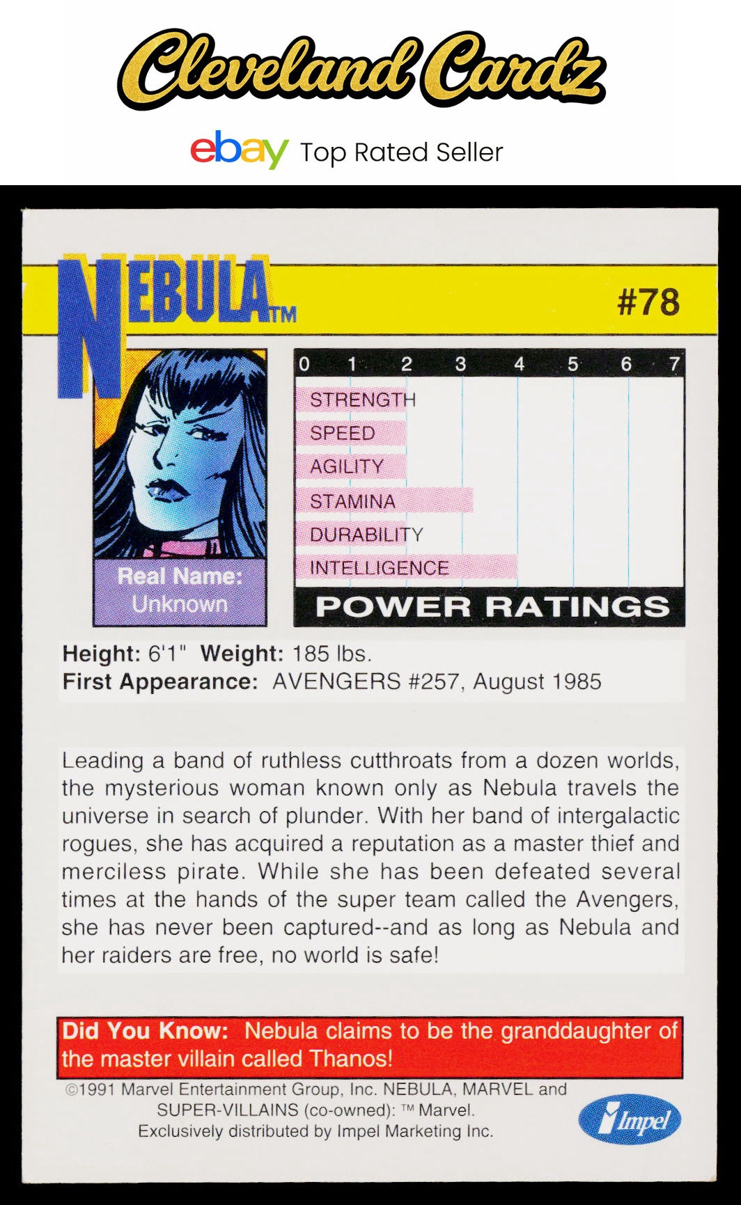 1991 Impel Marvel Universe II #78 Nebula