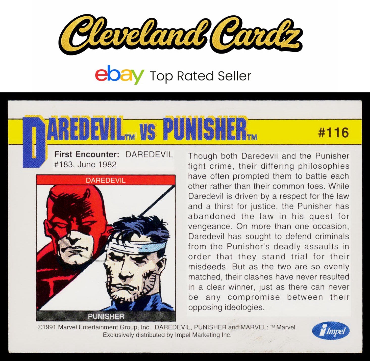 1991 Impel Marvel Universe II #116 Daredevil vs. Punisher