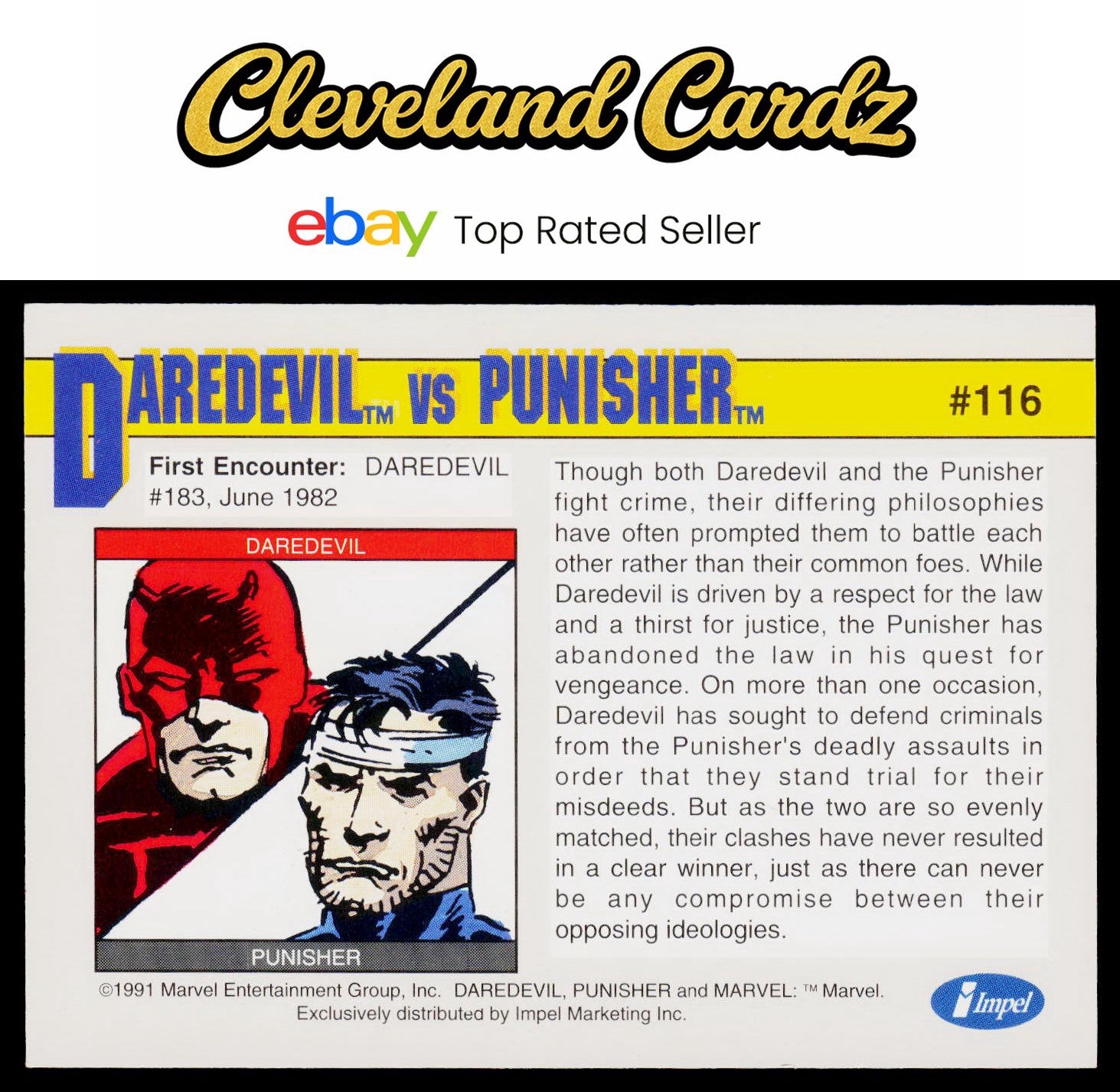 1991 Impel Marvel Universe II #116 Daredevil vs. Punisher