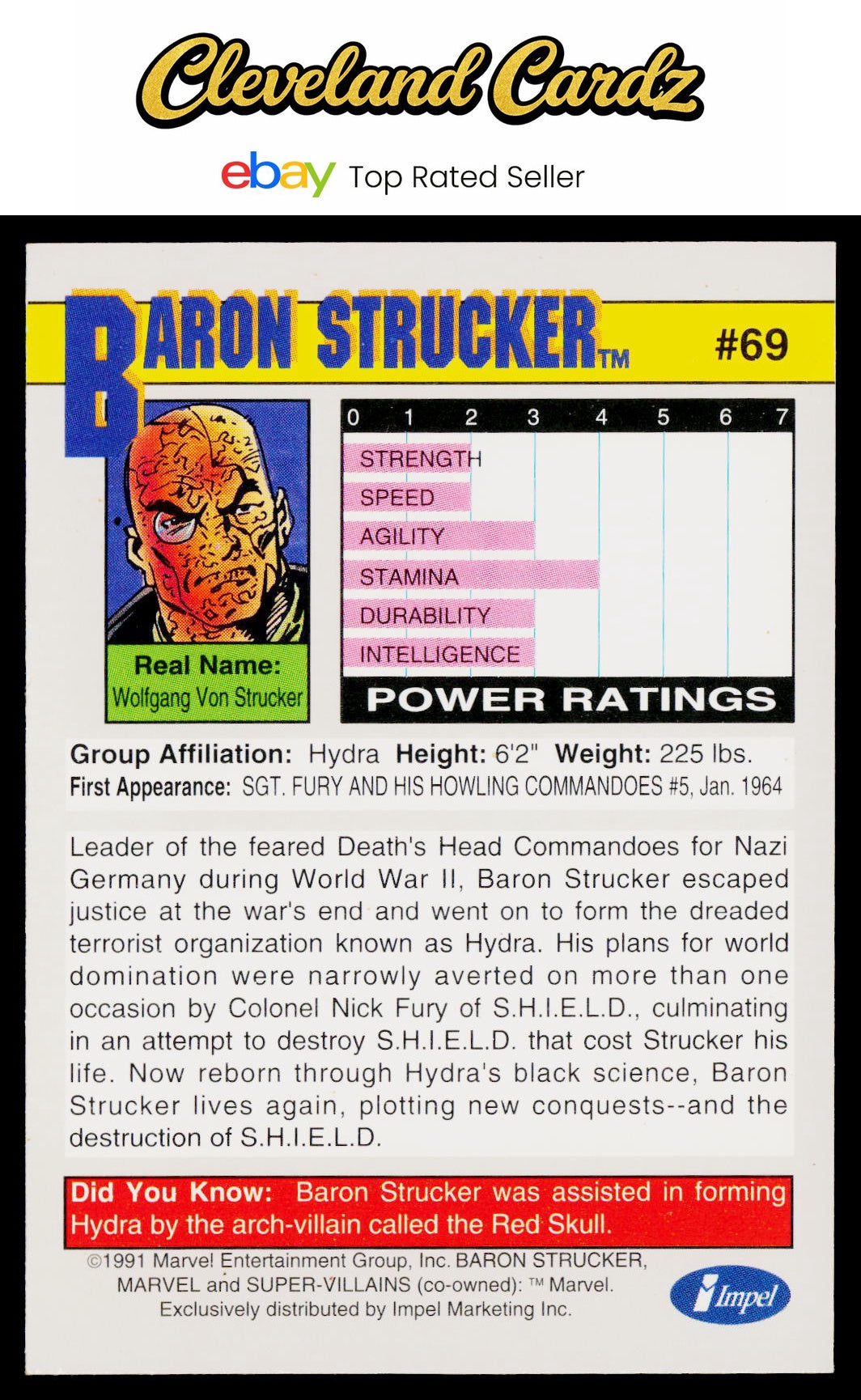 1991 Impel Marvel Universe II #69 Baron Strucker