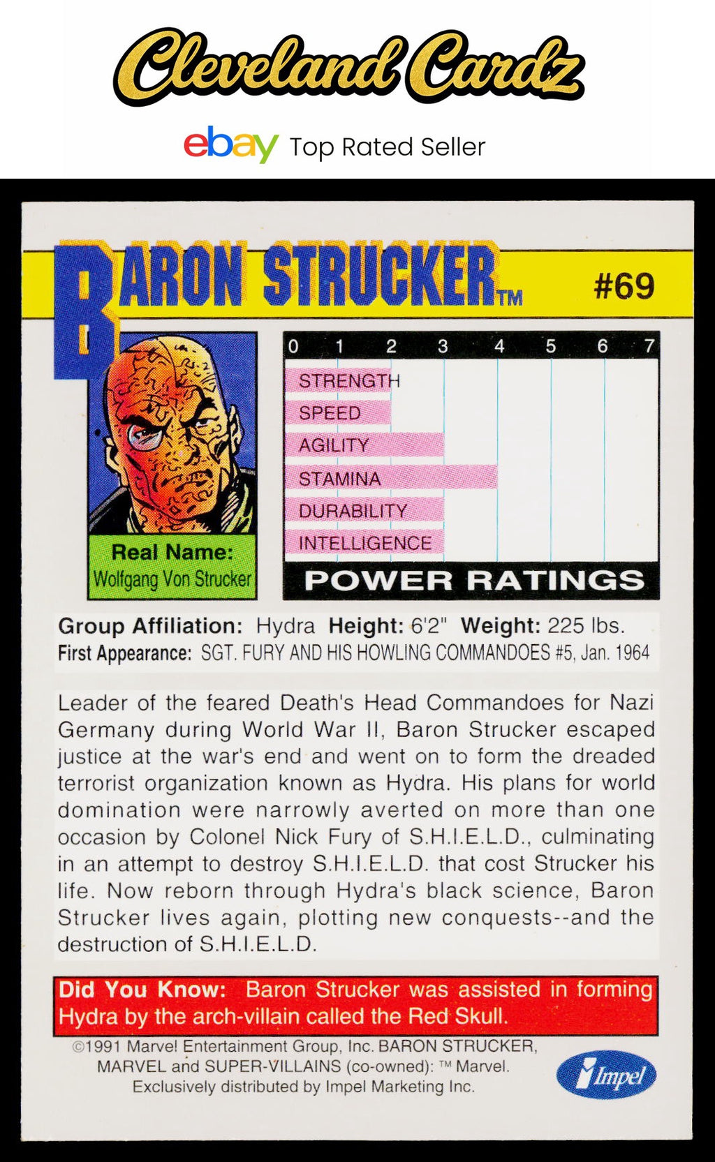 1991 Impel Marvel Universe II #69 Baron Strucker