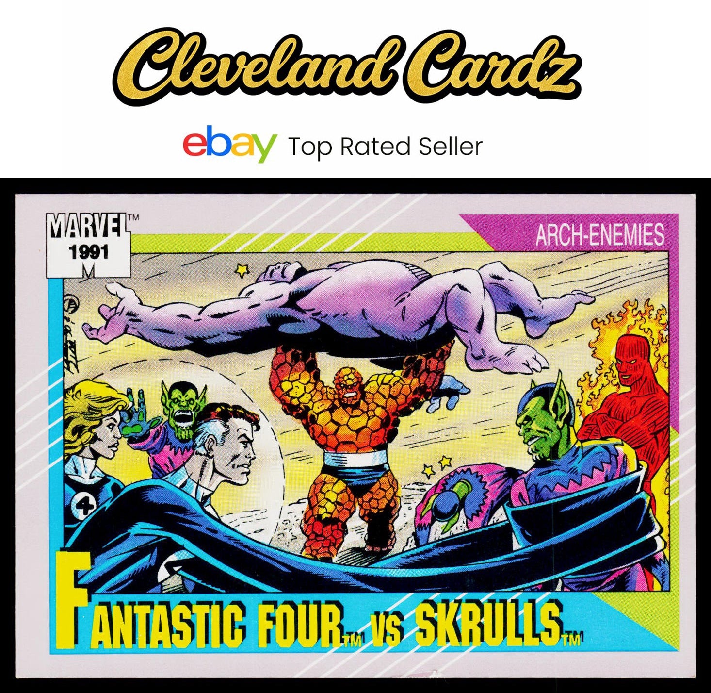 1991 Impel Marvel Universe II #92 Fantastic Four vs. Skrulls