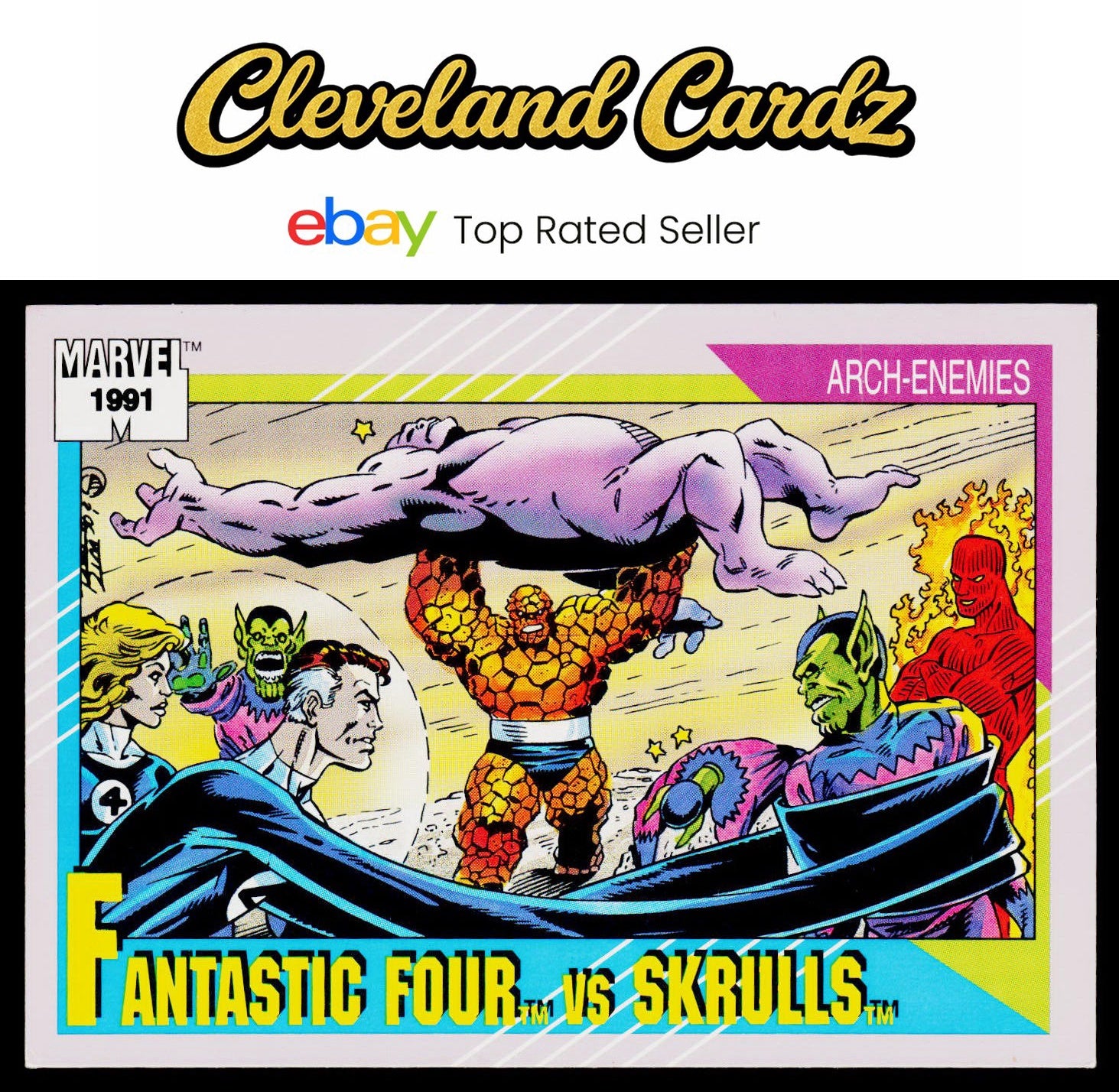 1991 Impel Marvel Universe II #92 Fantastic Four vs. Skrulls