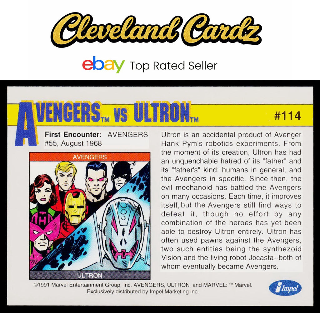 1991 Impel Marvel Universe II #114 Avengers vs. Ultron