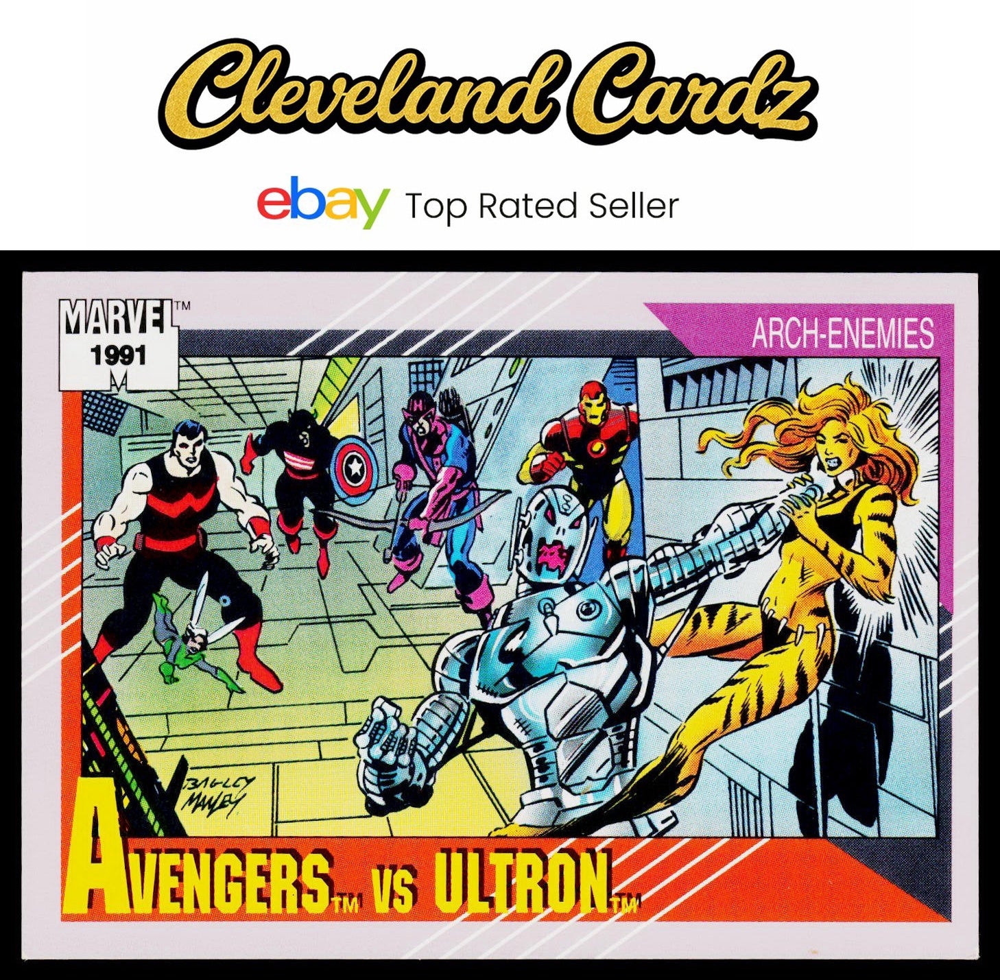 1991 Impel Marvel Universe II #114 Avengers vs. Ultron