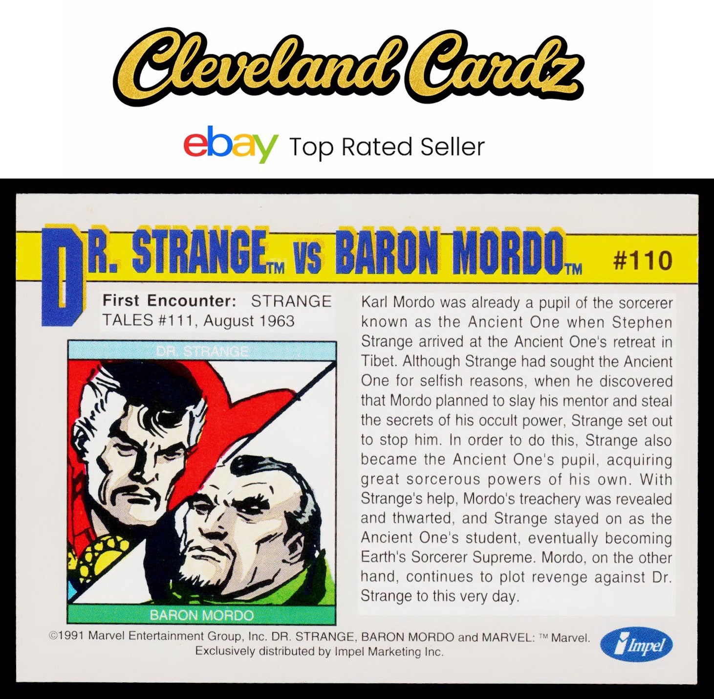 1991 Impel Marvel Universe II #110 Dr. Strange vs. Baron Mordo
