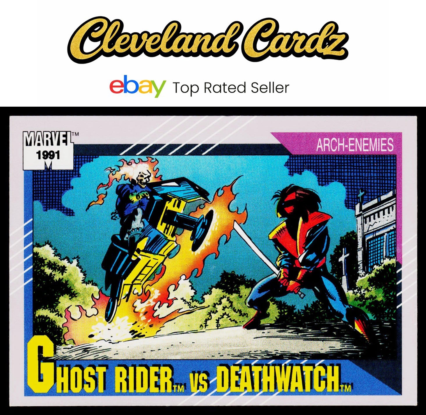 1991 Impel Marvel Universe II #109 Ghost Rider vs. Deathwatch