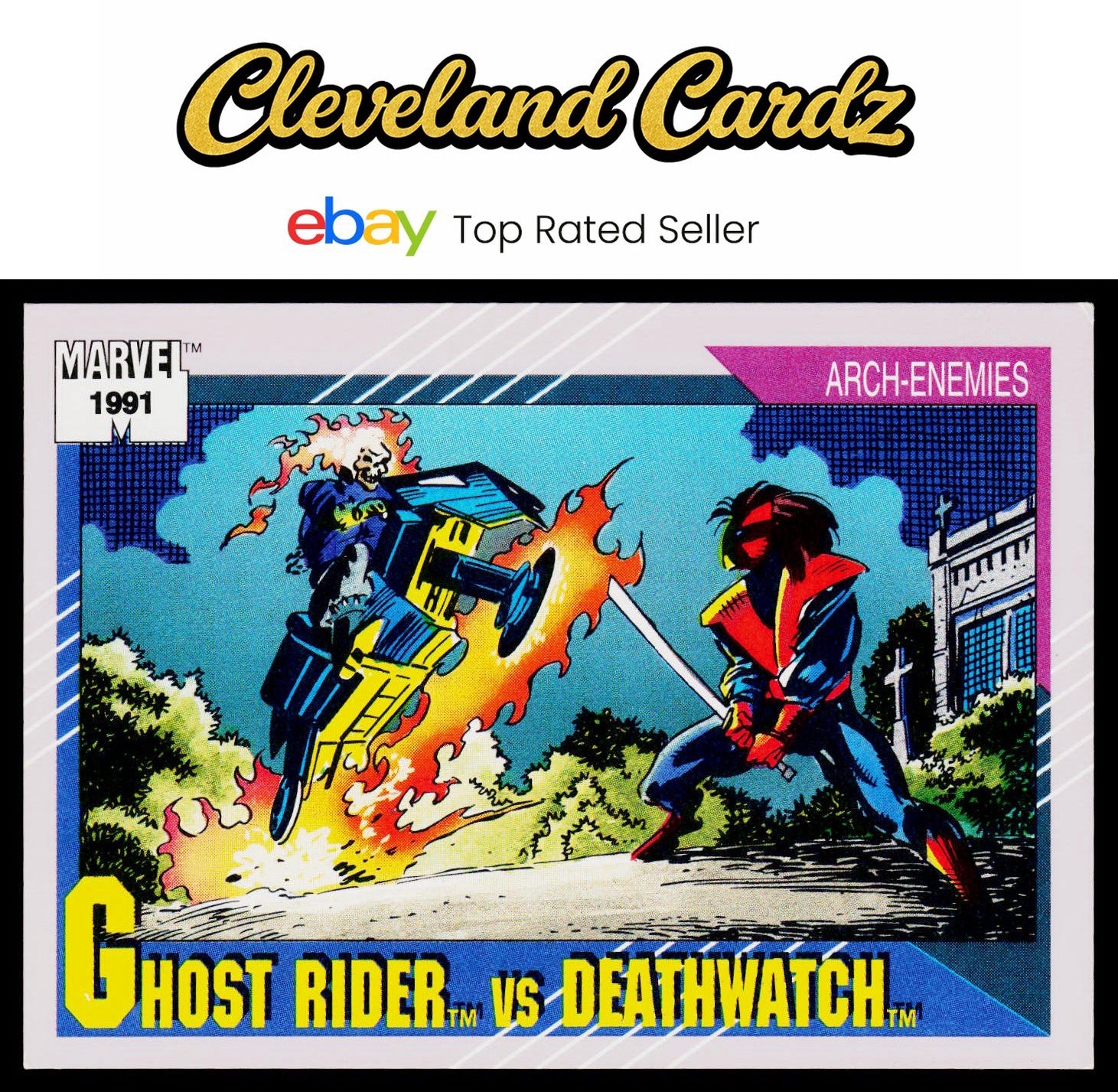 1991 Impel Marvel Universe II #109 Ghost Rider vs. Deathwatch