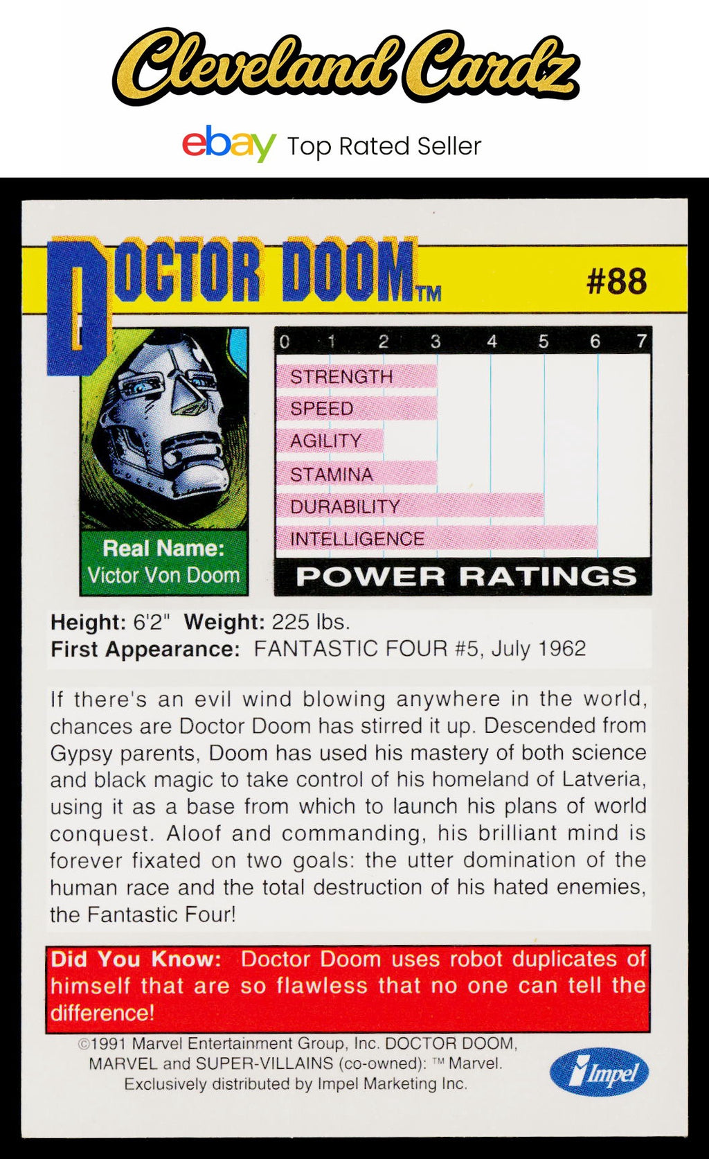 1991 Impel Marvel Universe II #88 Doctor Doom