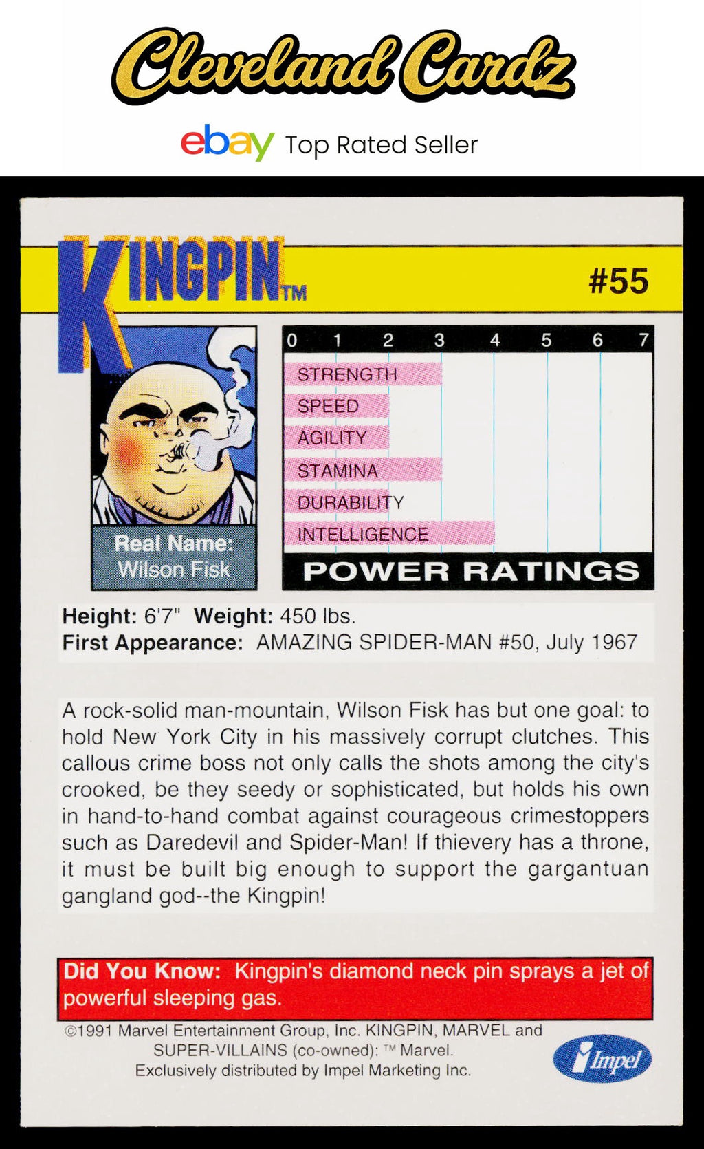 1991 Impel Marvel Universe II #55 Kingpin