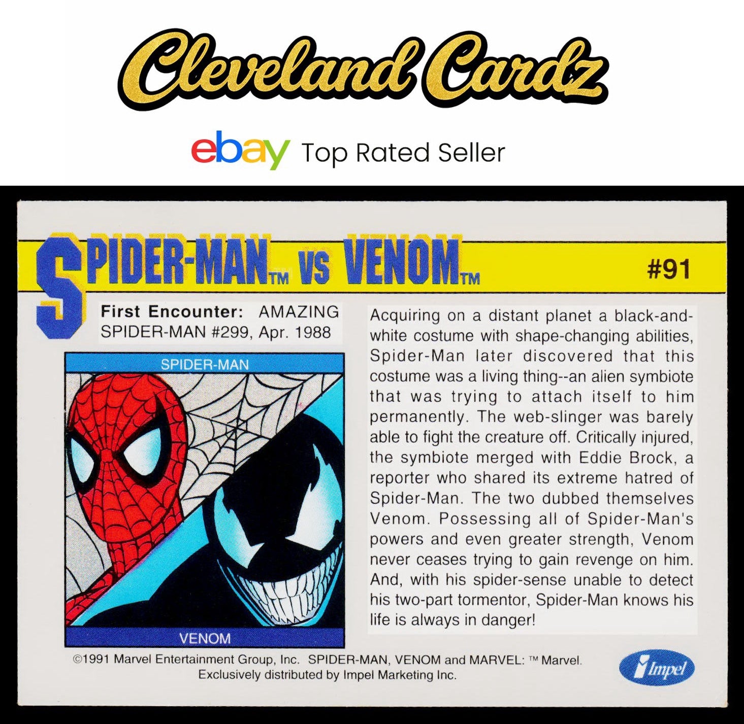 1991 Impel Marvel Universe II #91 Spider-Man vs. Venom