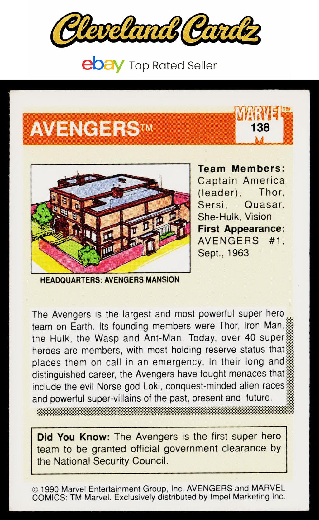 1990 Impel Marvel Universe #138 The Avengers