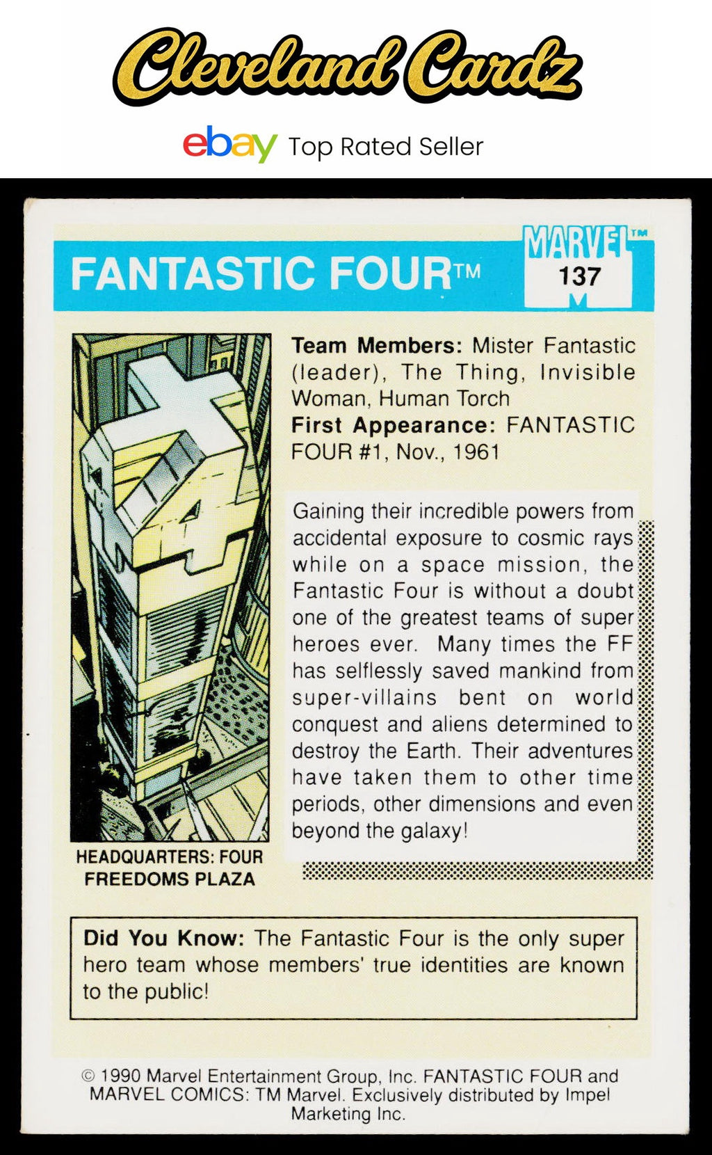 1990 Impel Marvel Universe #137 Fantastic Four