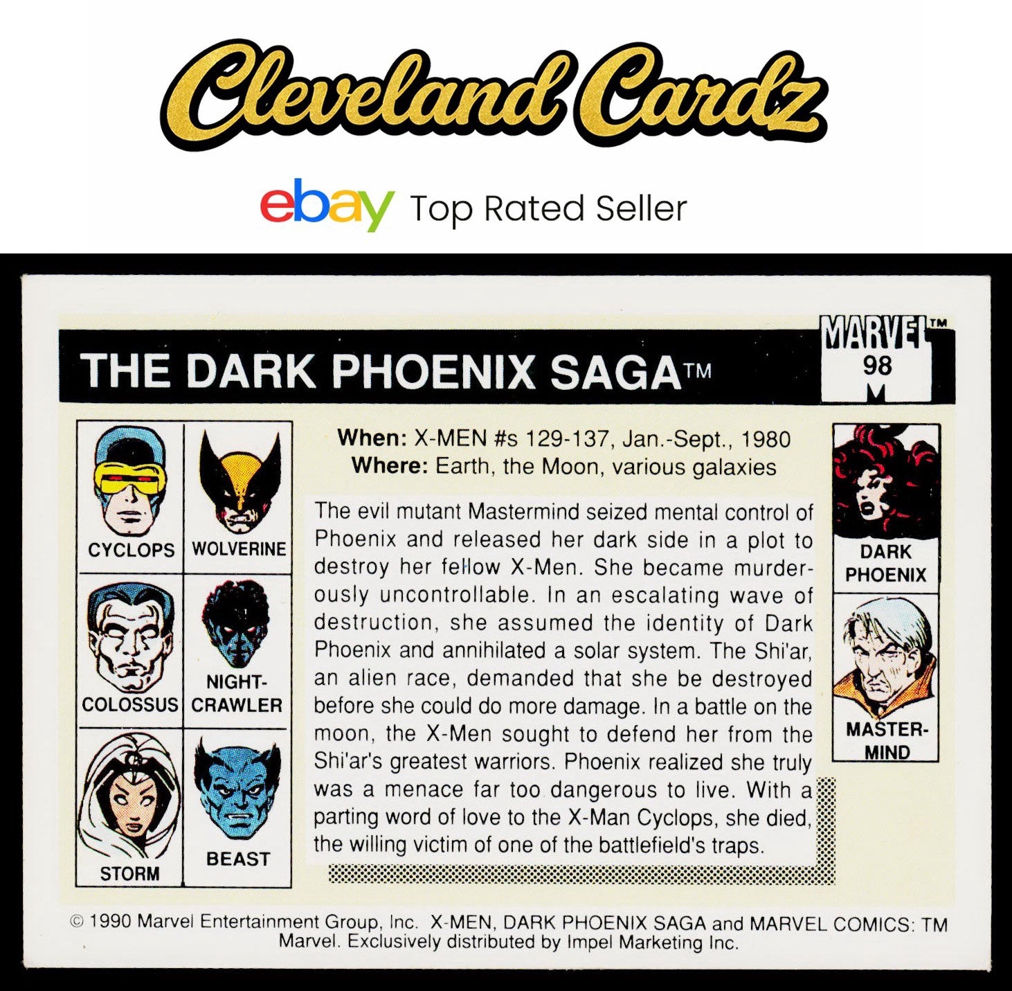 1990 Impel Marvel Universe #98 The Dark Phoenix Saga