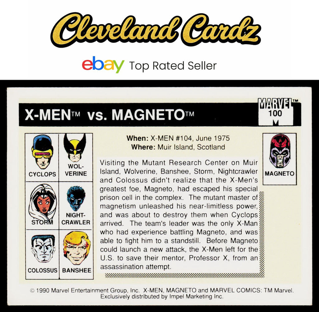 1990 Impel Marvel Universe #100 X-Men vs. Magneto